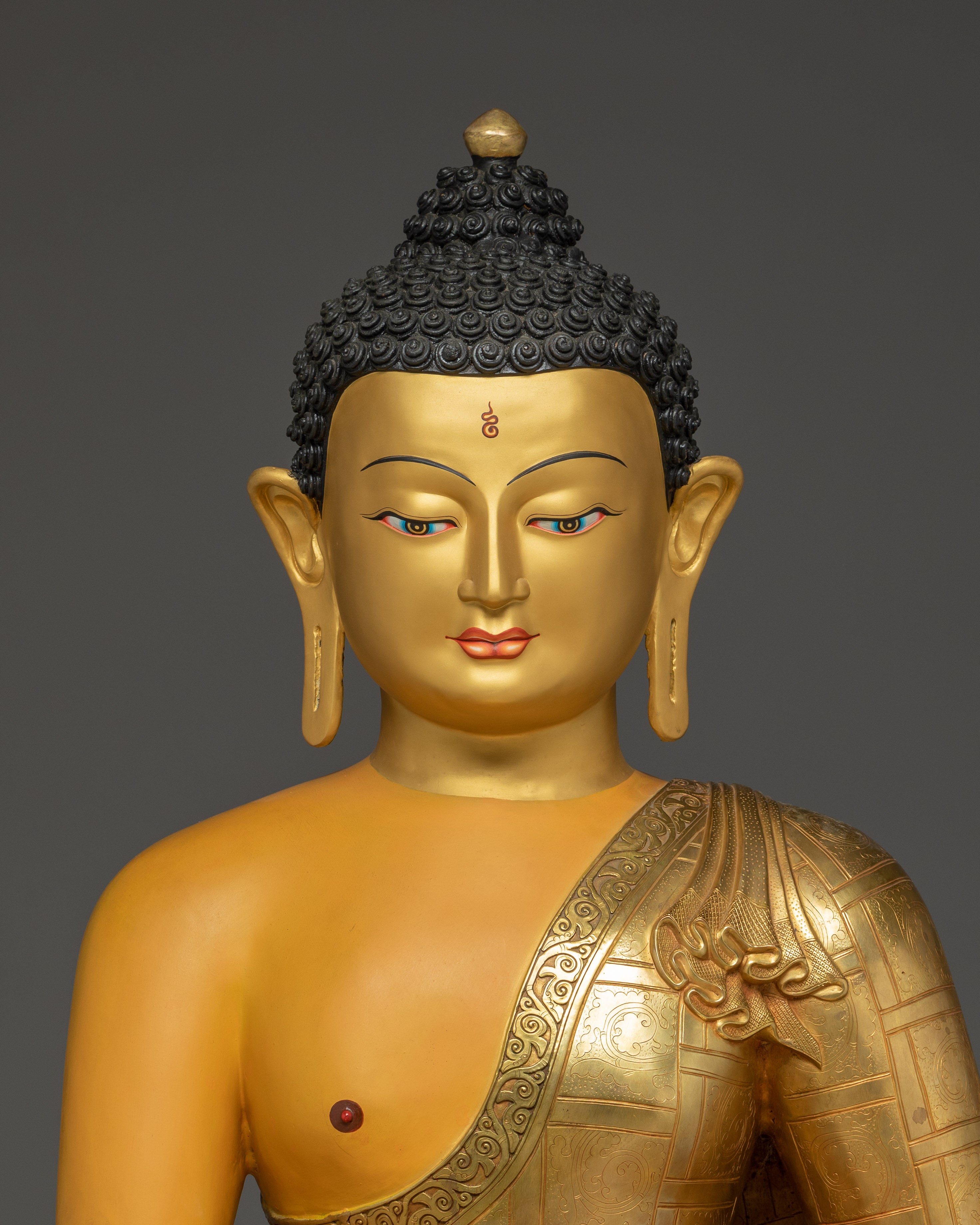 Enlightened Colourful Shakyamuni Buddha Sculpture | Historical Buddha