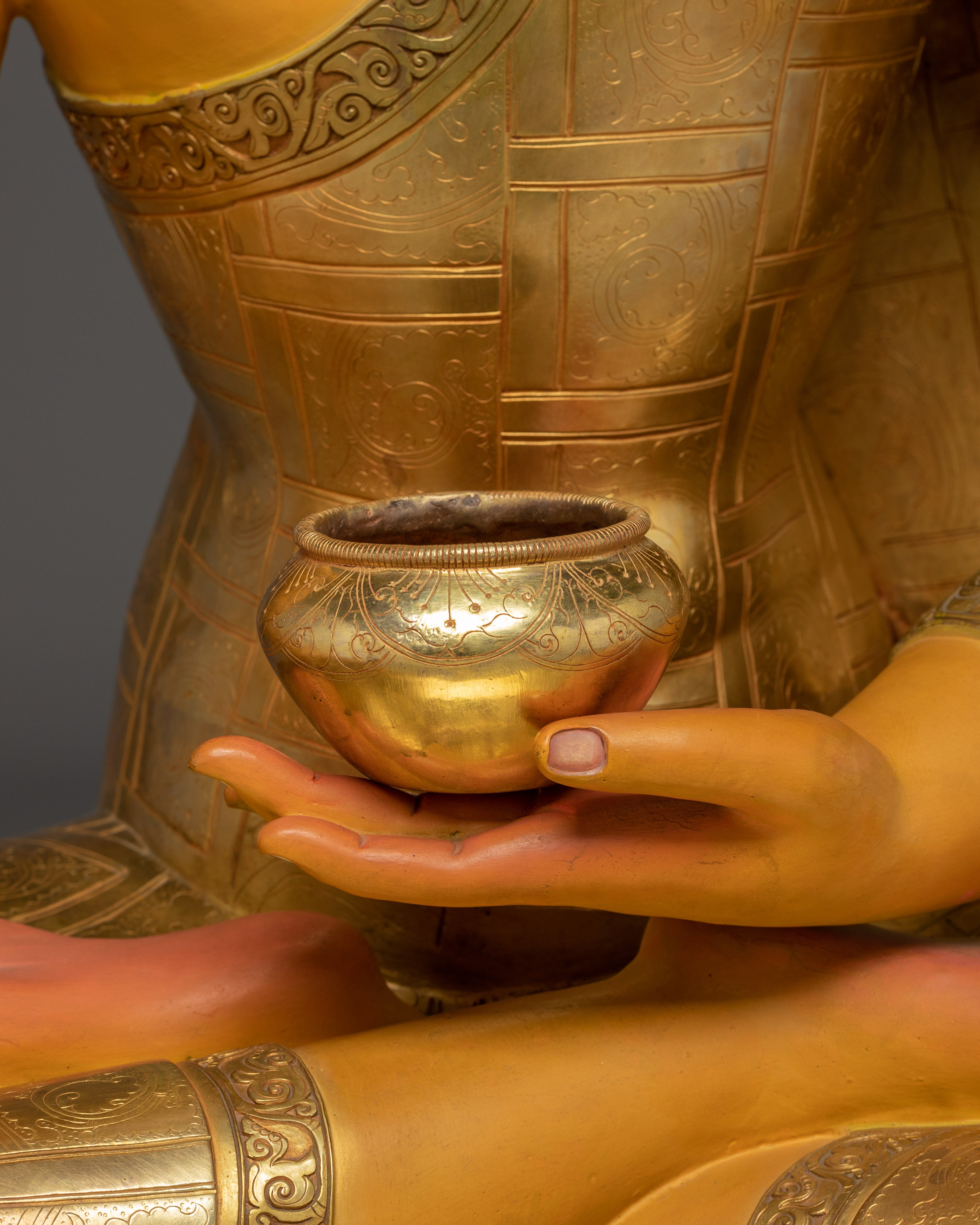 Enlightened Colourful Shakyamuni Buddha Sculpture | Historical Buddha