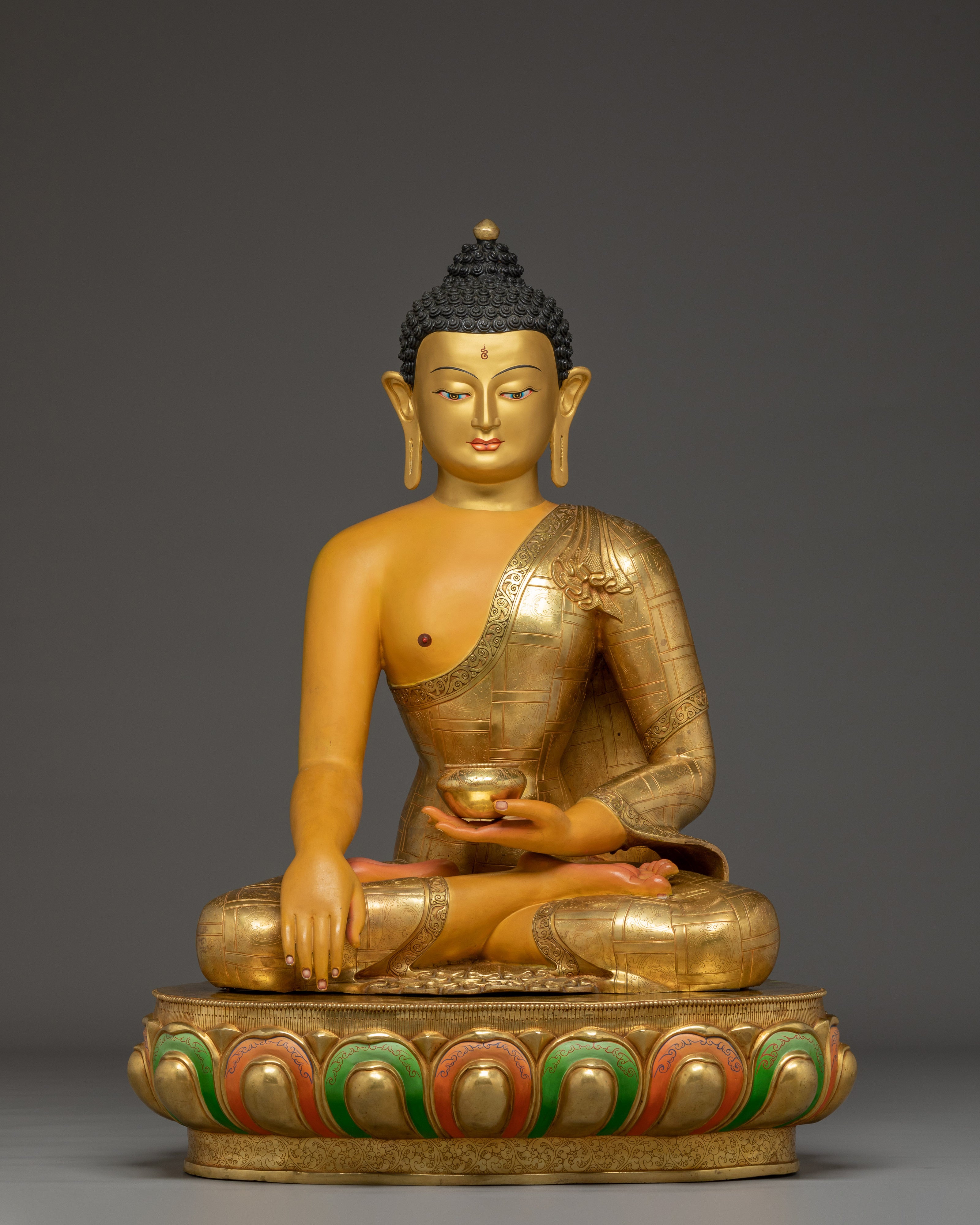 Enlightened Colourful Shakyamuni Buddha Sculpture | Historical Buddha