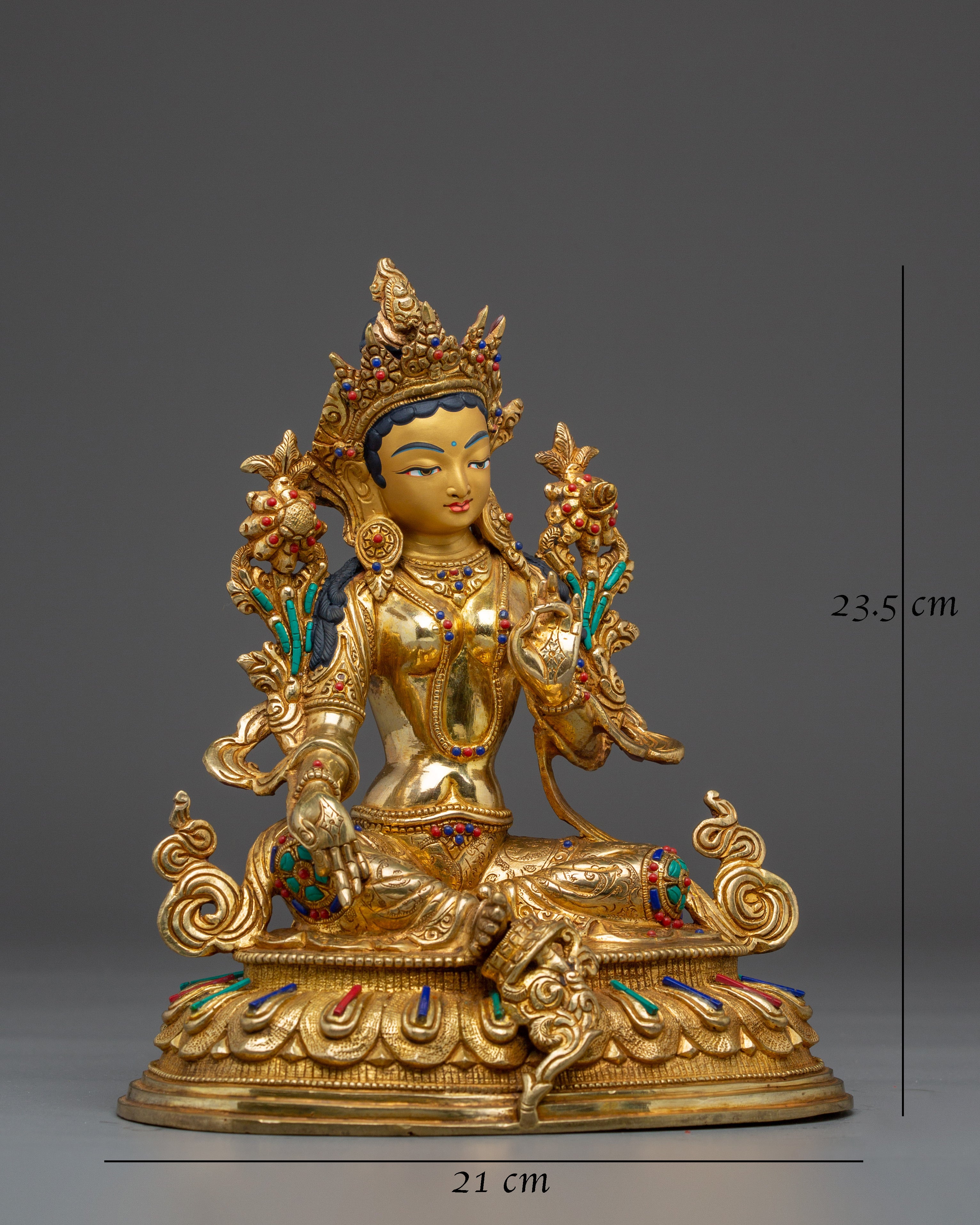 Handmade Buddhist Artwork of Green Tara