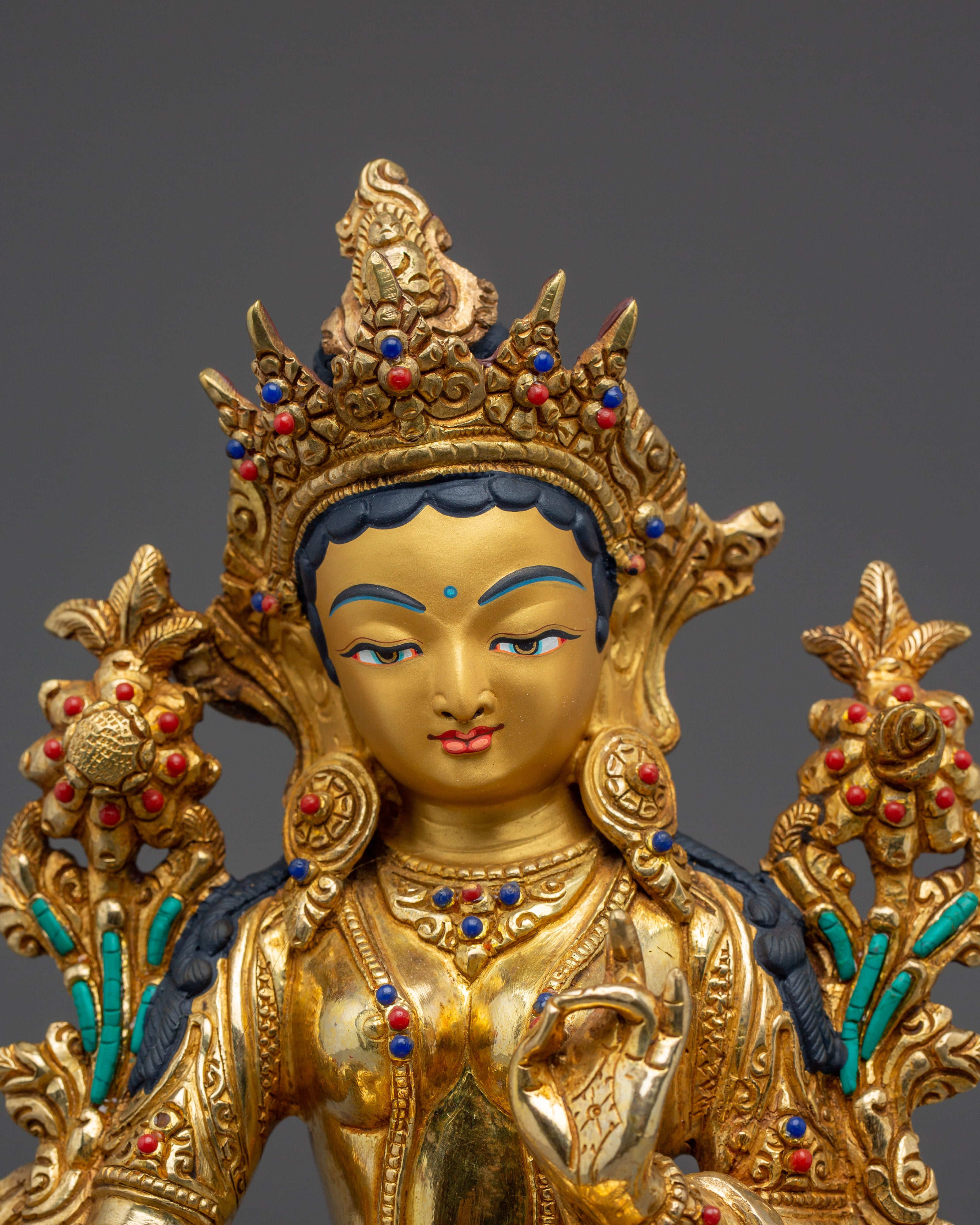 Handmade Buddhist Artwork of Green Tara | Goddess of Compassion