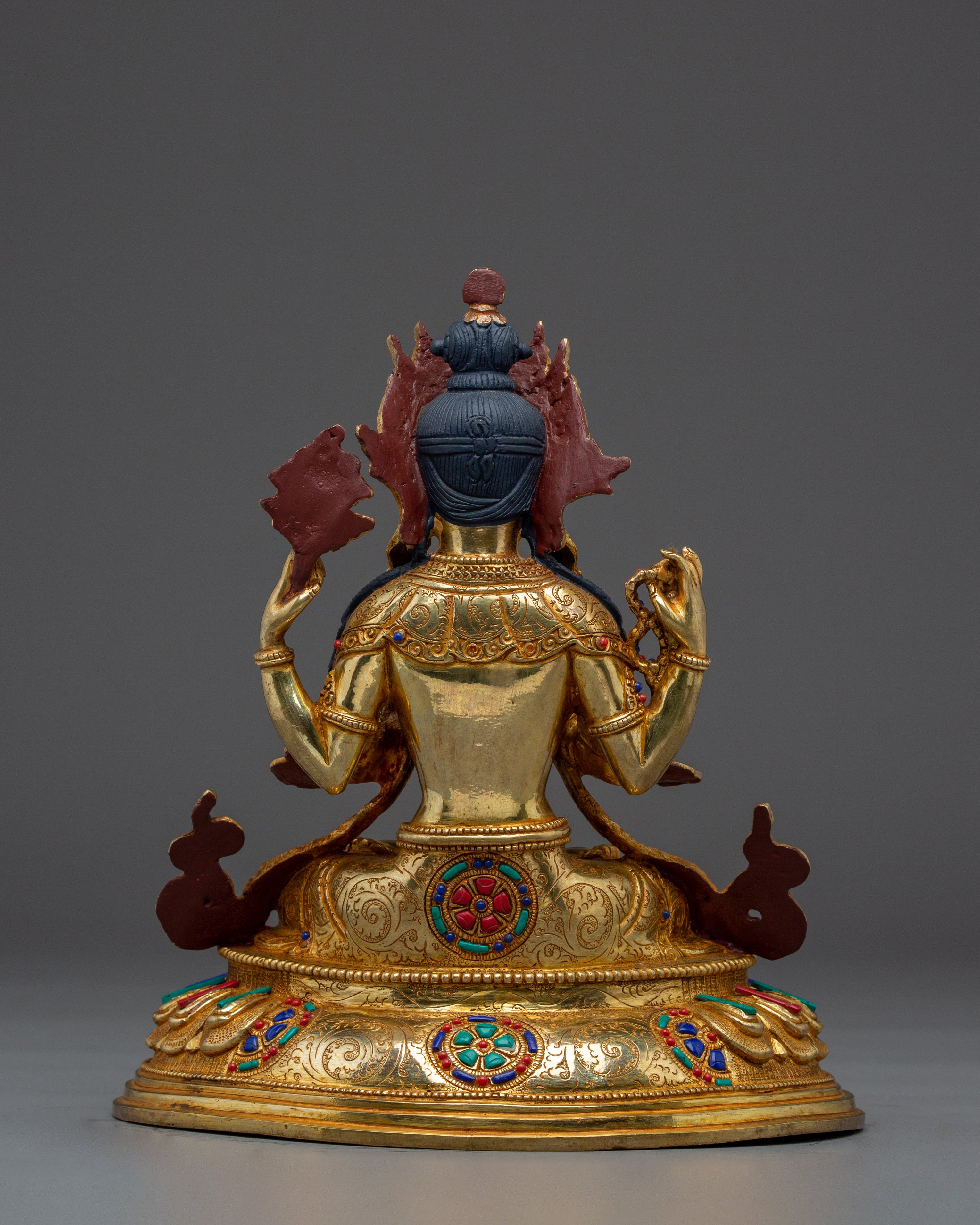 Handcrafted Chenrezig Copper Artwork | Meditation and Spiritual Decor