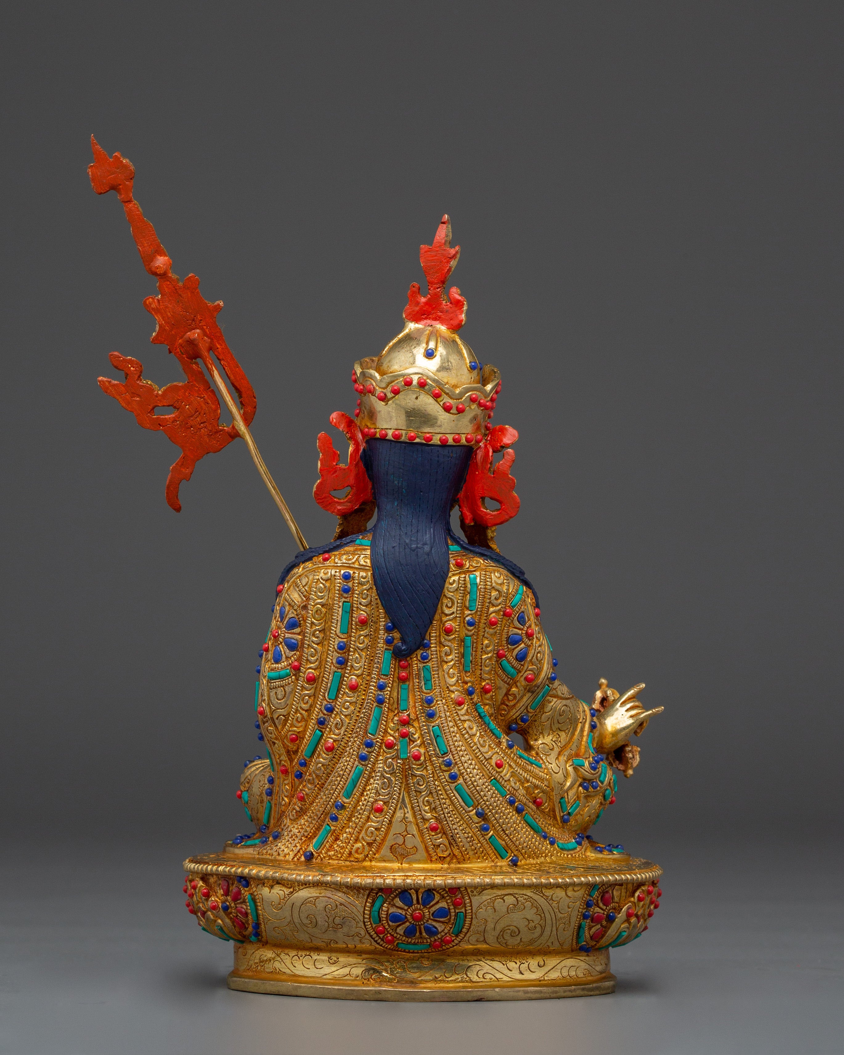 Spiritual Transformation Deity Golden Guru Rinpoche Art | Founder of Tibetan Buddhism