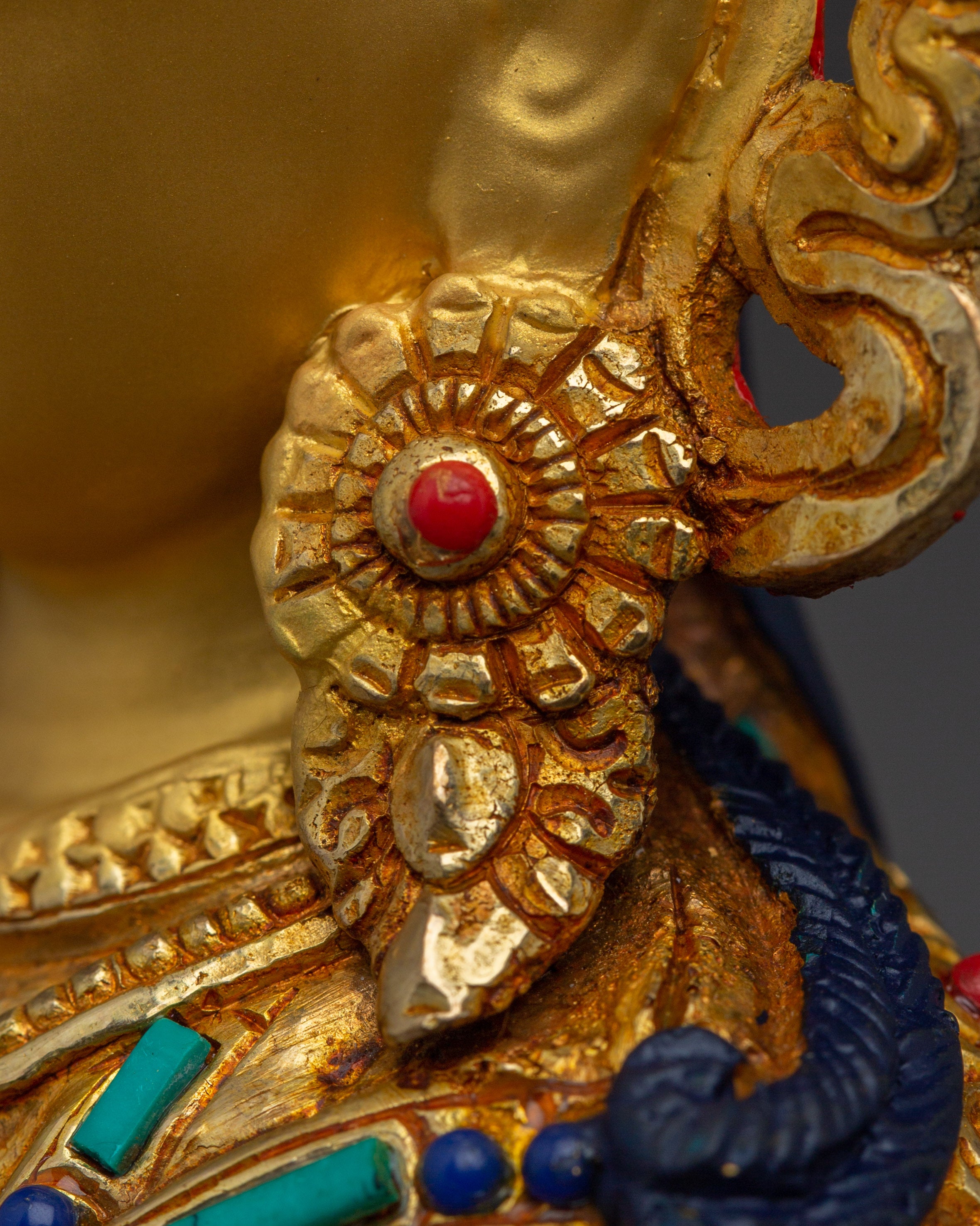 Spiritual Transformation Deity Golden Guru Rinpoche Art | Founder of Tibetan Buddhism