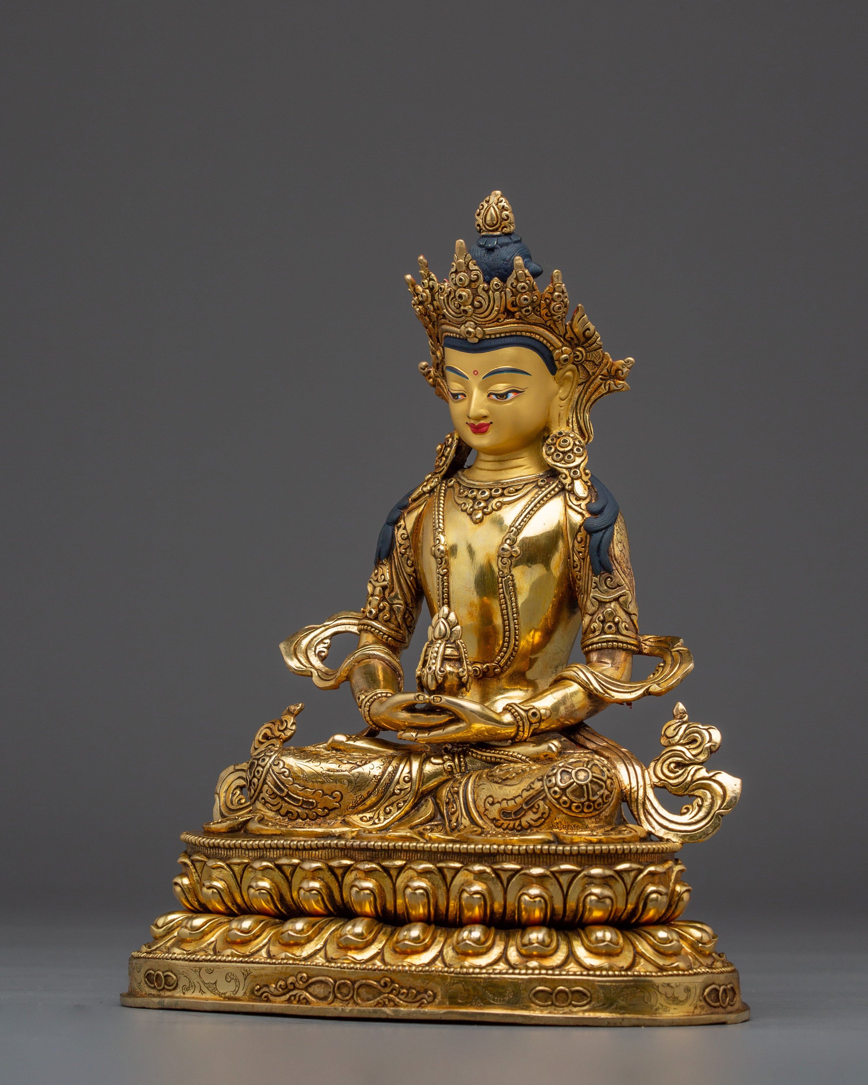 Handmade Golden Statue of Amitayus | Buddha of Long-life