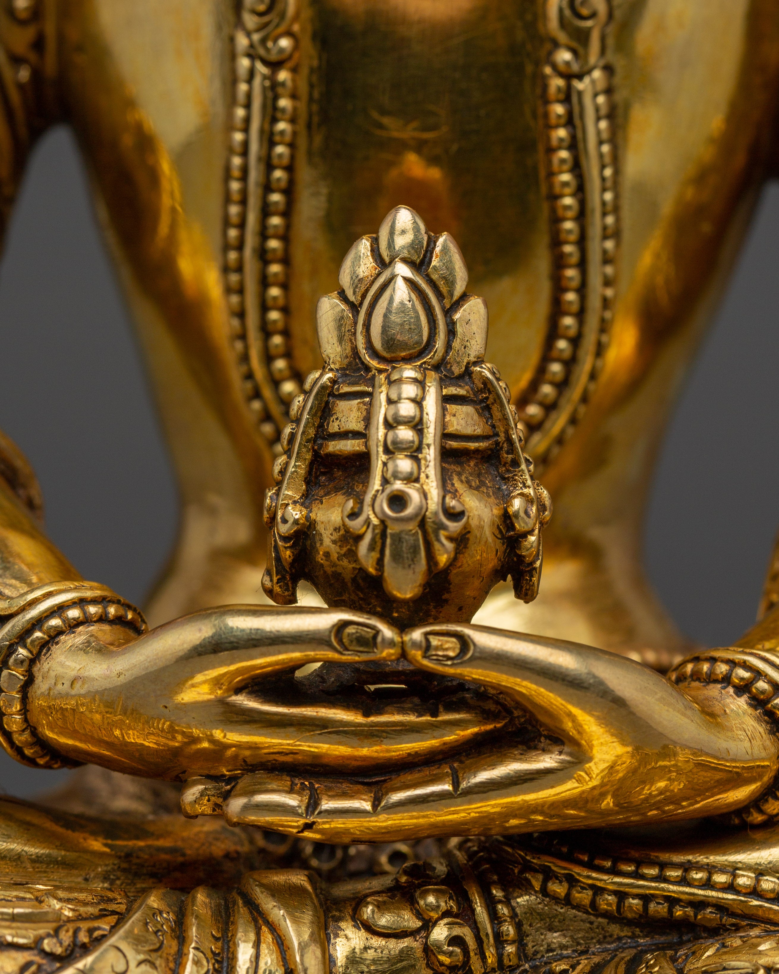 Handmade Golden Statue of Amitayus | Buddha of Long-life