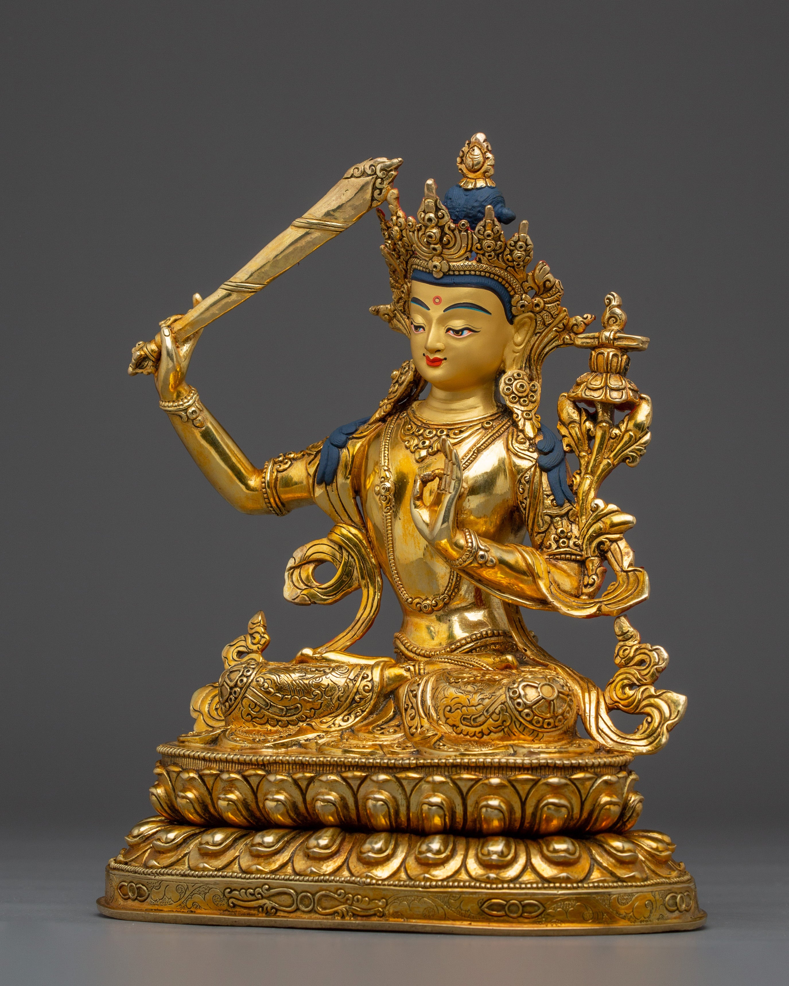 Radiant Wisdom Bodhisattva Manjushri Art | Buddhist Spiritual Statue