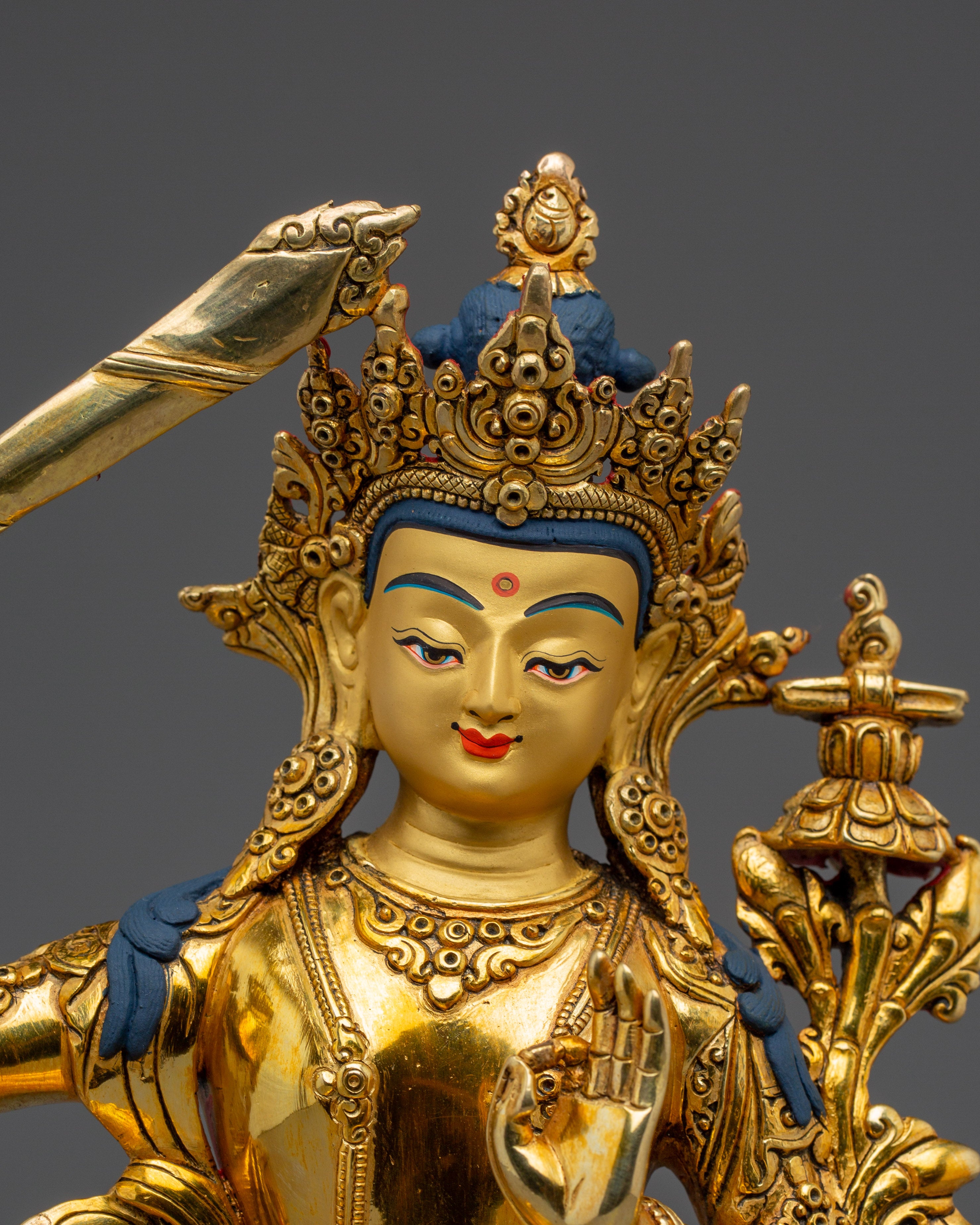 Radiant Wisdom Bodhisattva Manjushri Art | Buddhist Spiritual Statue