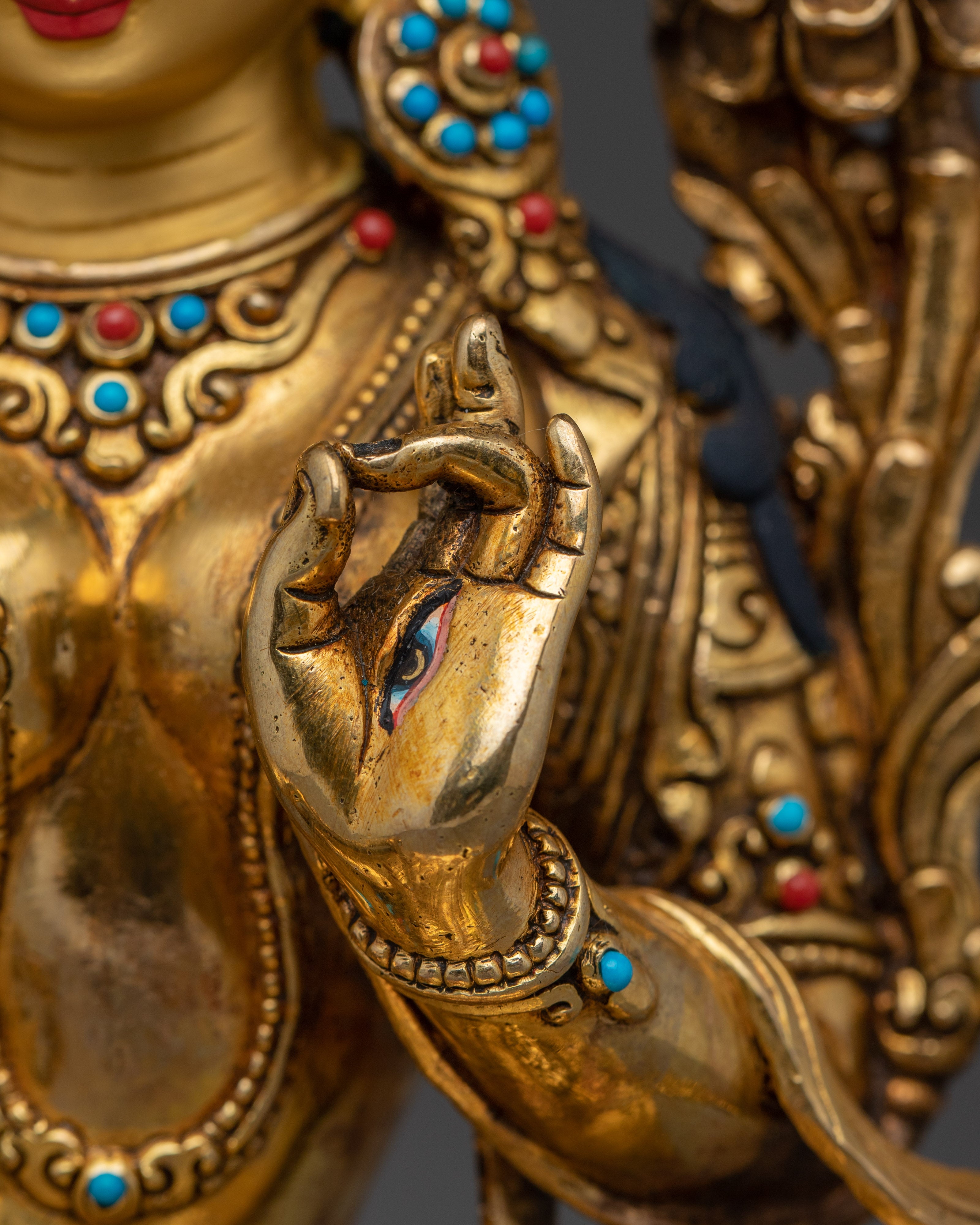 White Tara Gold Gilded Copper Art | Enlightened Feminine Energy