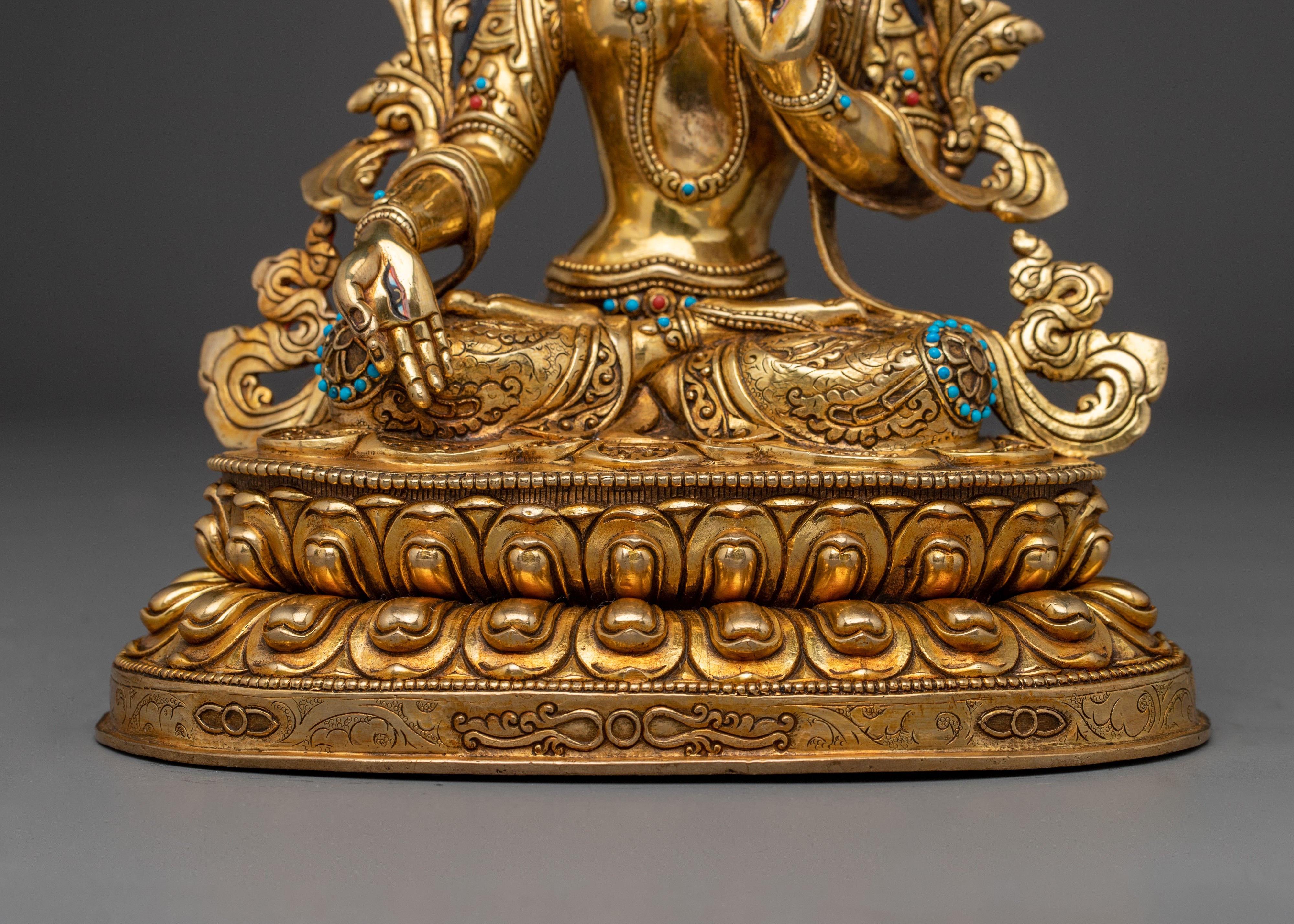 White Tara Gold Gilded Copper Art | Enlightened Feminine Energy