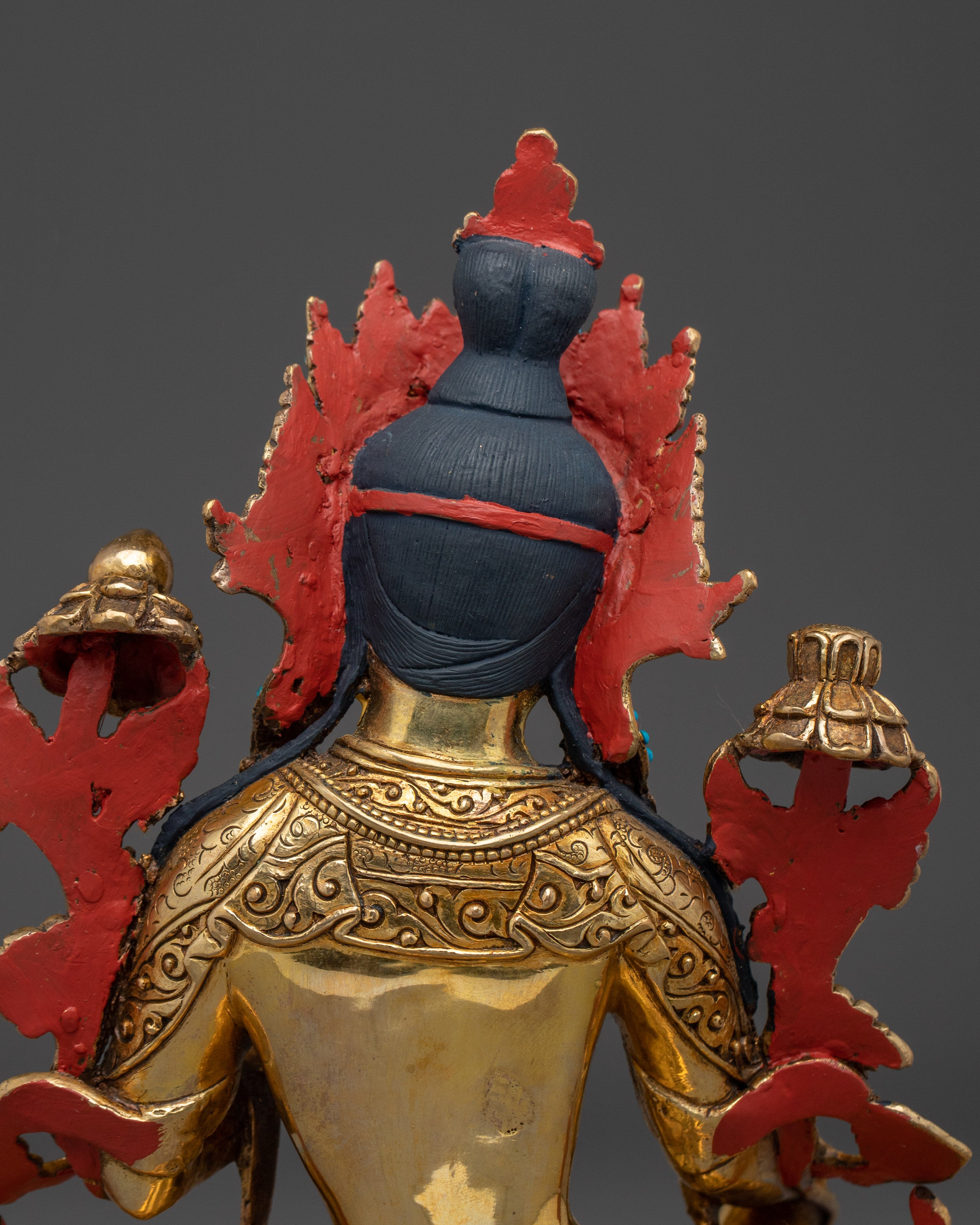 White Tara Gold Gilded Copper Art | Enlightened Feminine Energy