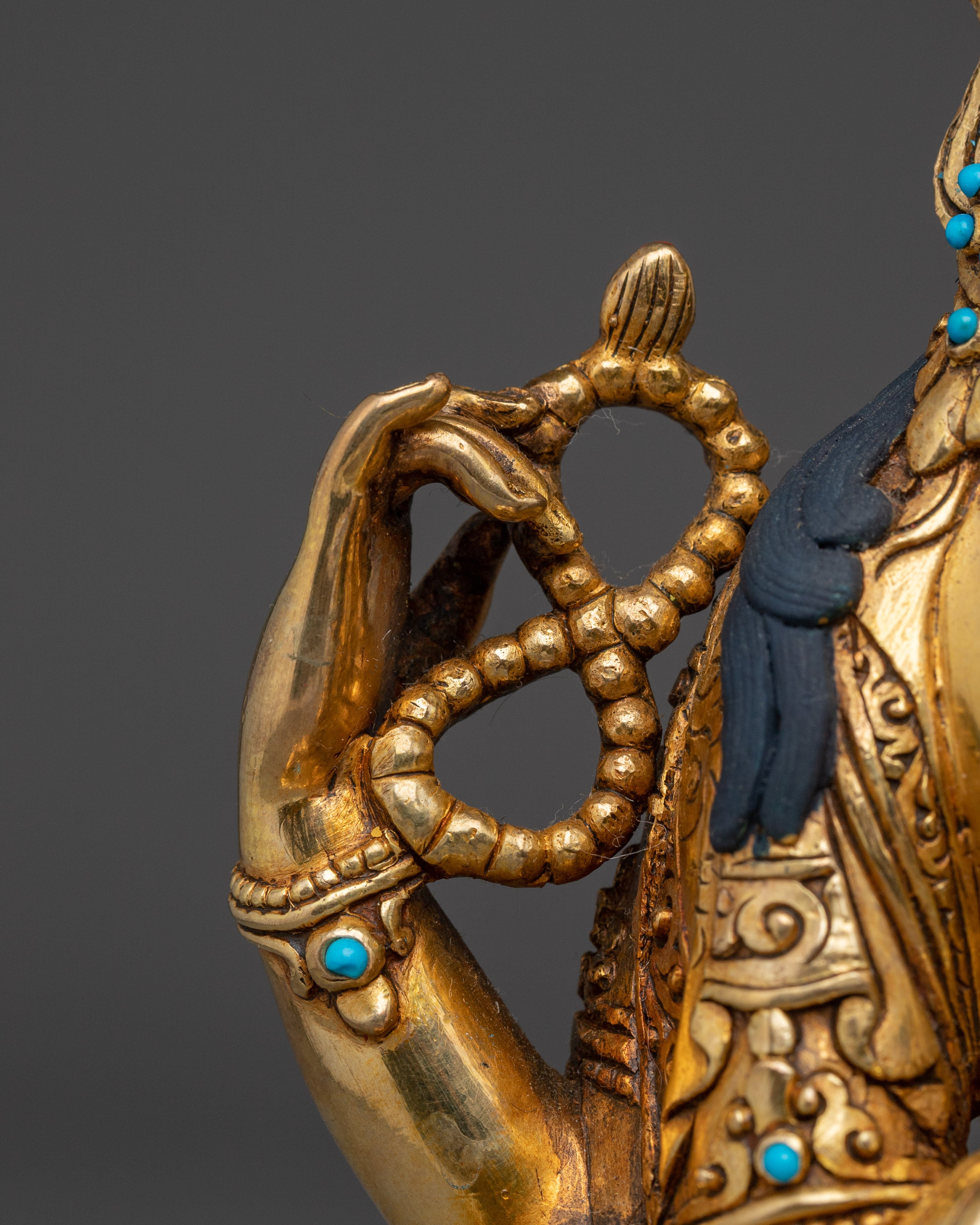 Handcrafted Chenrezig Golden Copper Art | Meditation and Spiritual Decor