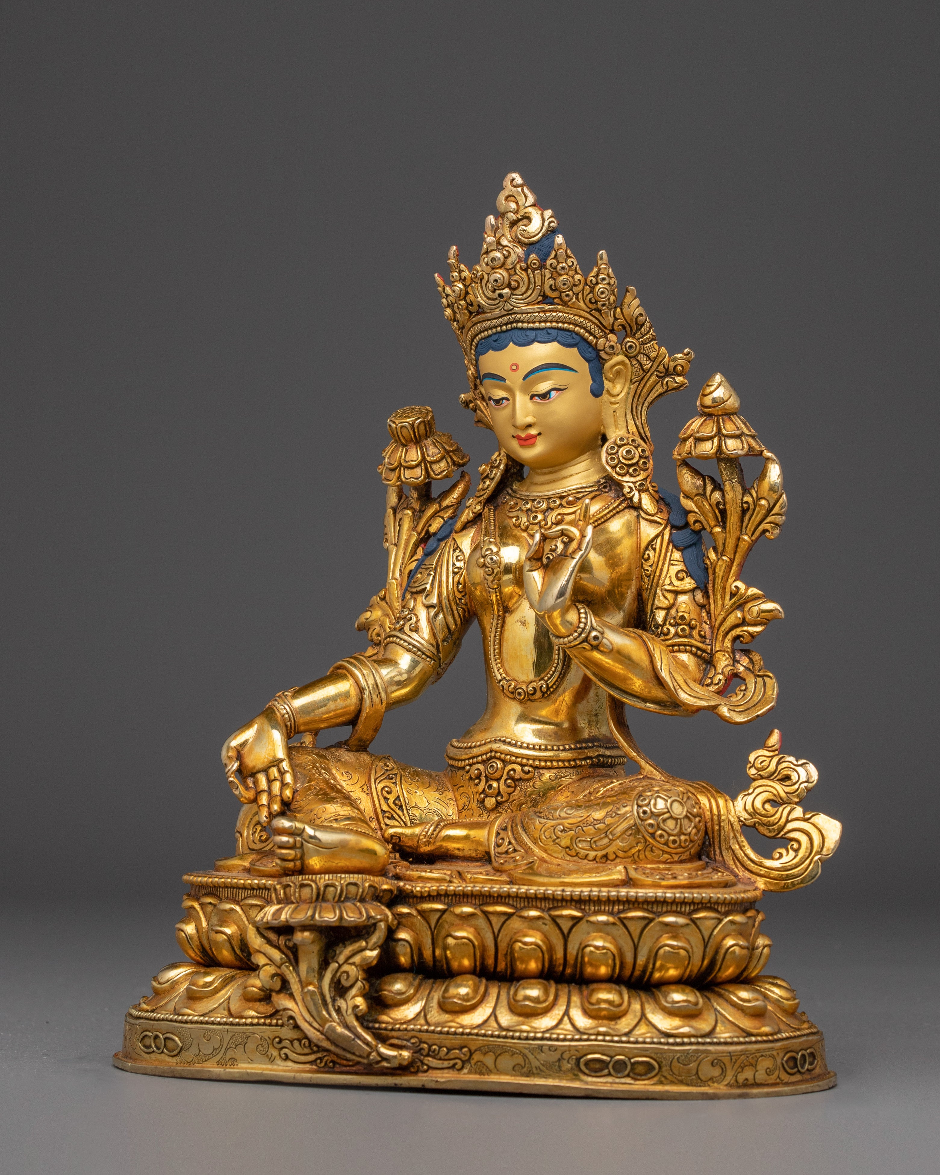 Radiant Golden Shyama Tara Art | Green Tara - Mother of Liberation