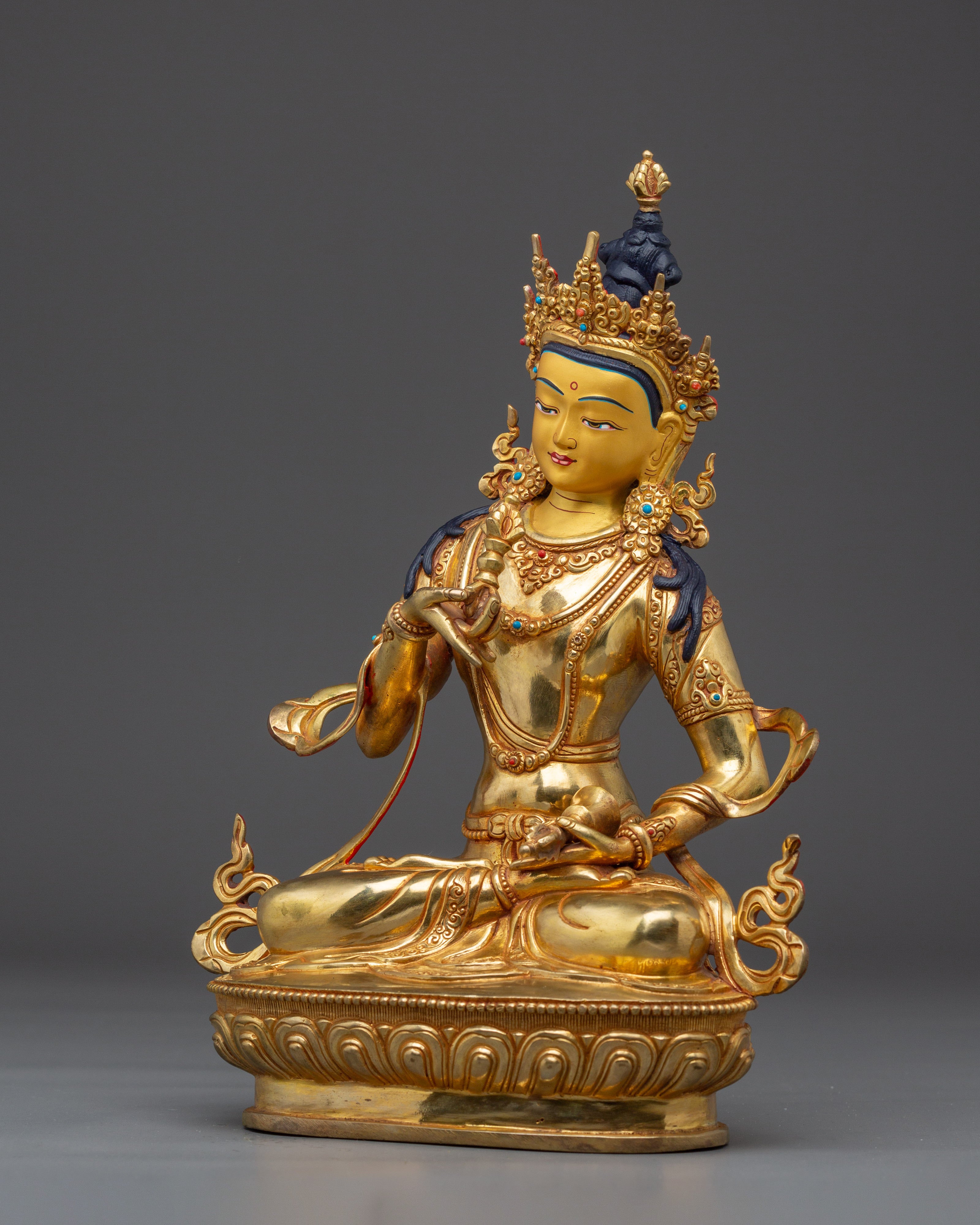 Vajrasattva Gold Gilded Copper Deity | Buddha of Purification and Spiritual Healing