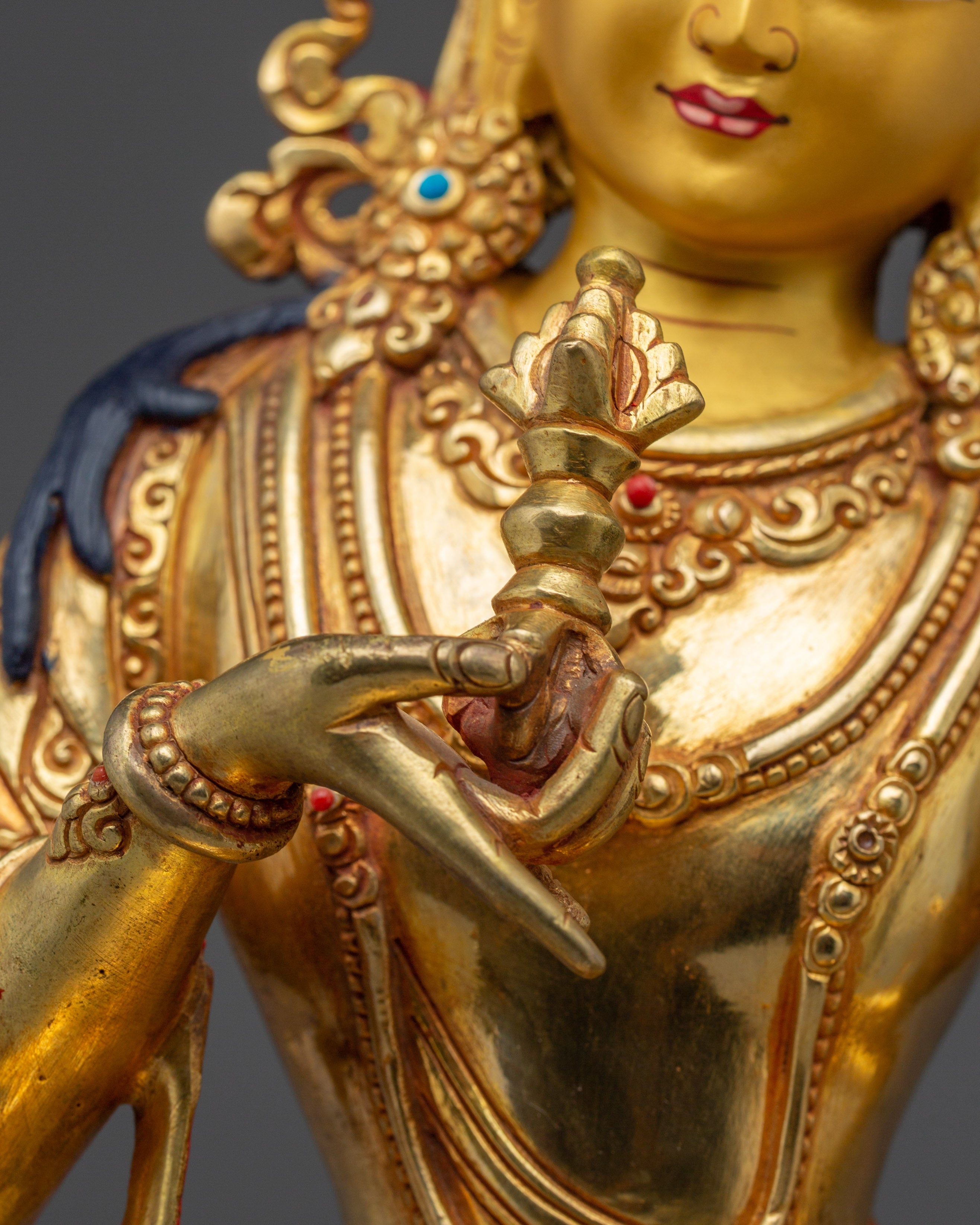 Vajrasattva Gold Gilded Copper Deity | Buddha of Purification and Spiritual Healing