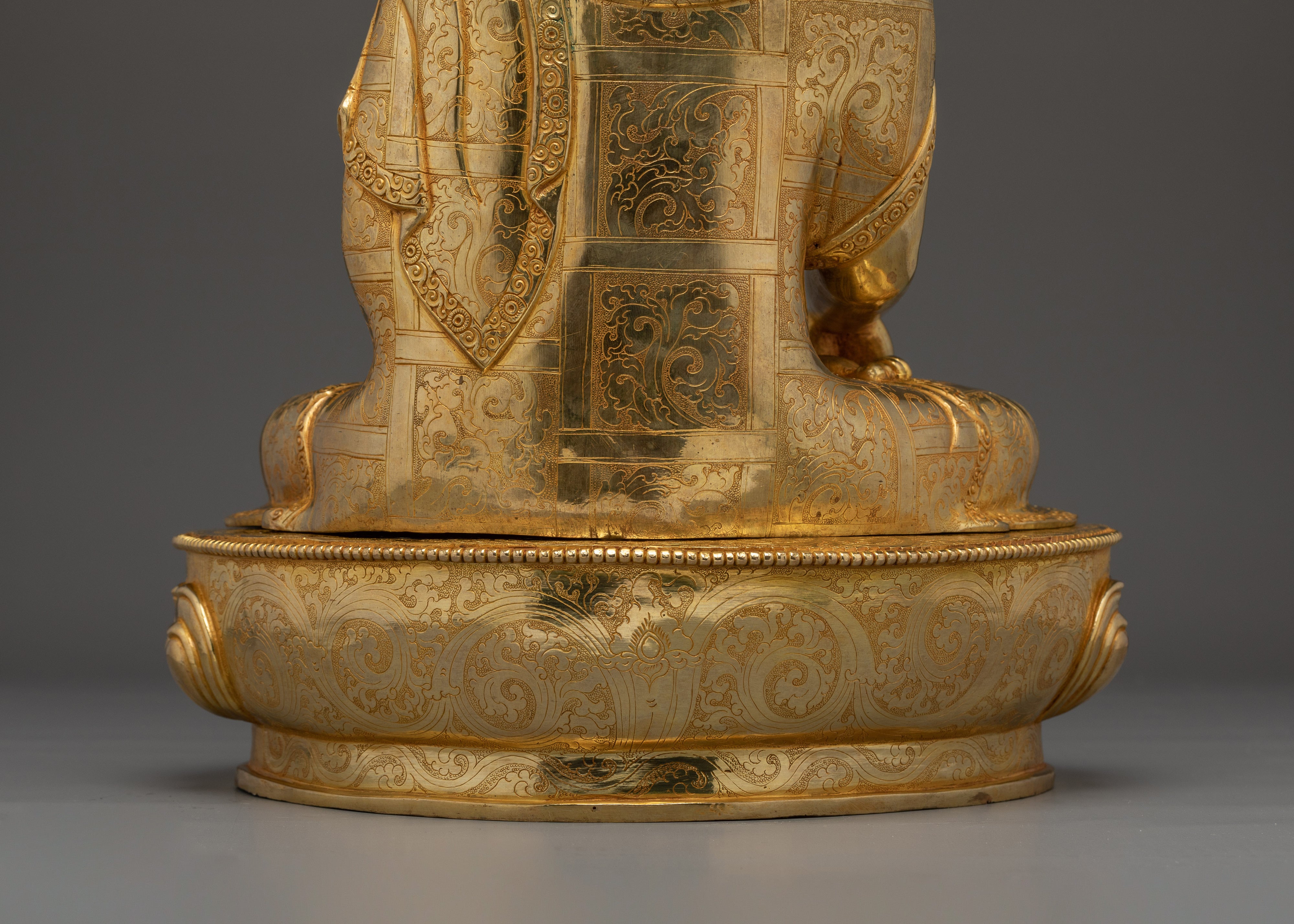 Shakyamuni Buddha 24K Gold Gilded Copper Statue | Symbol of Enlightenment and Peace