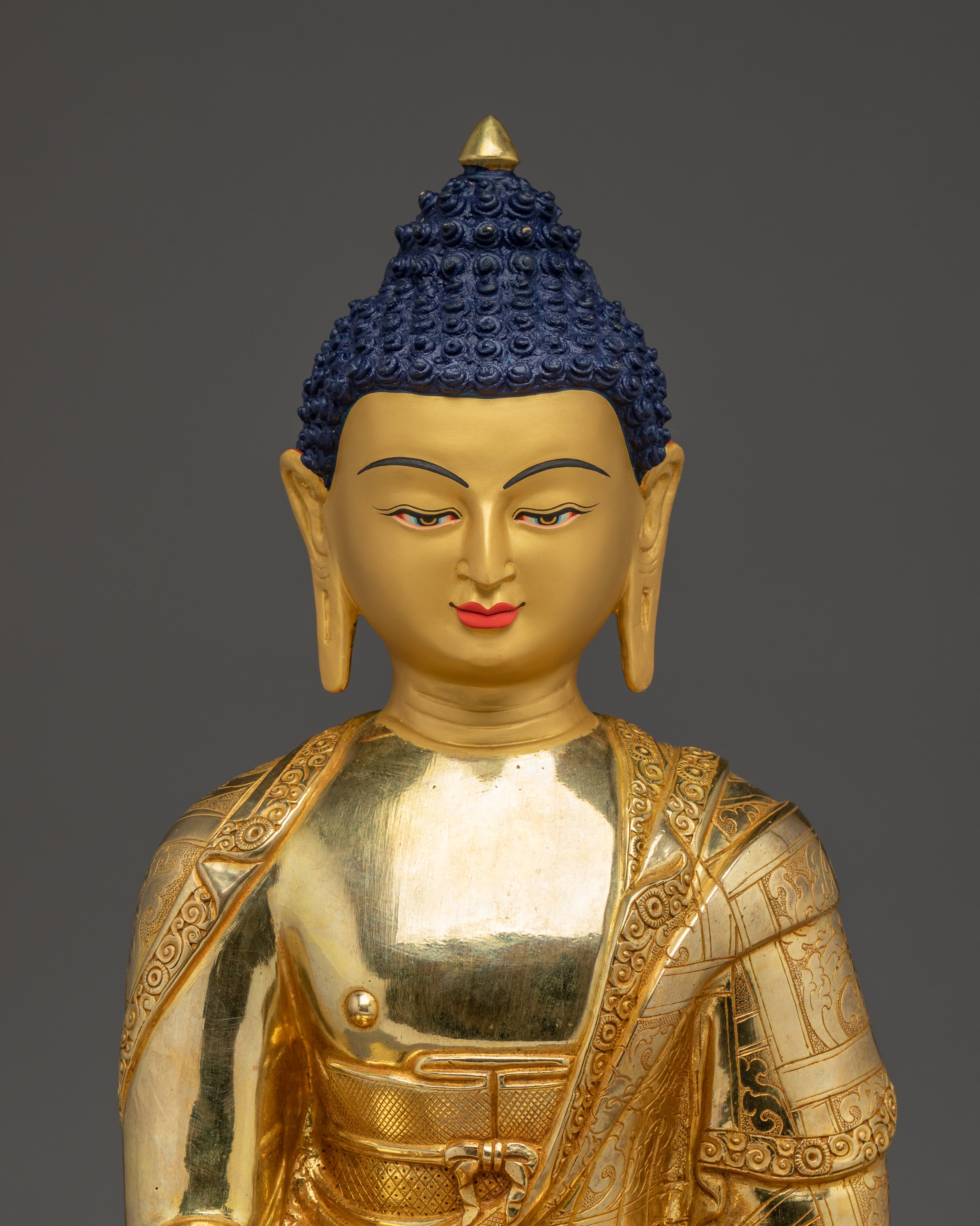 Shakyamuni Buddha 24K Gold Gilded Copper Statue | Symbol of Enlightenment and Peace