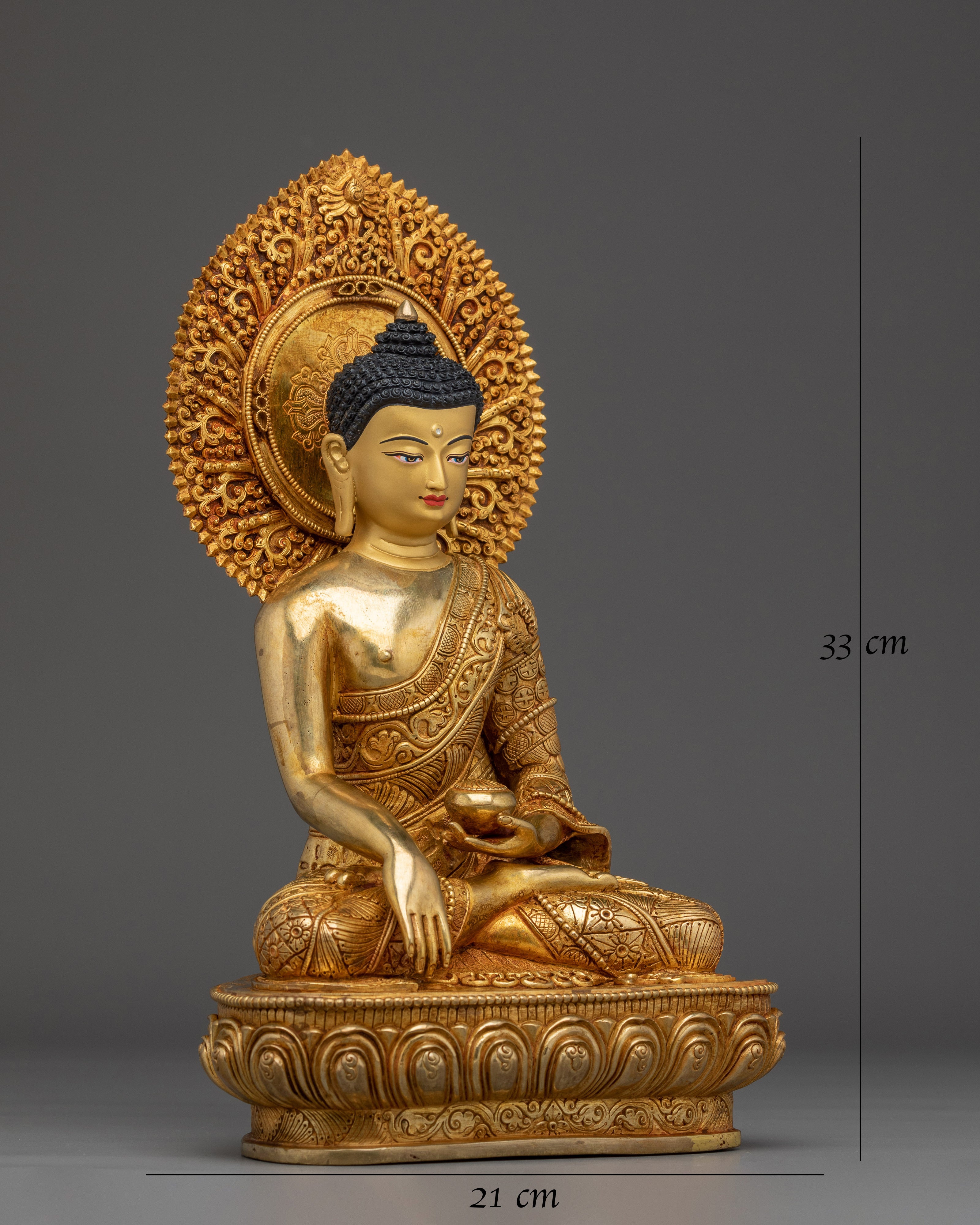 Shakyamuni Buddha 24K Gold Gilded