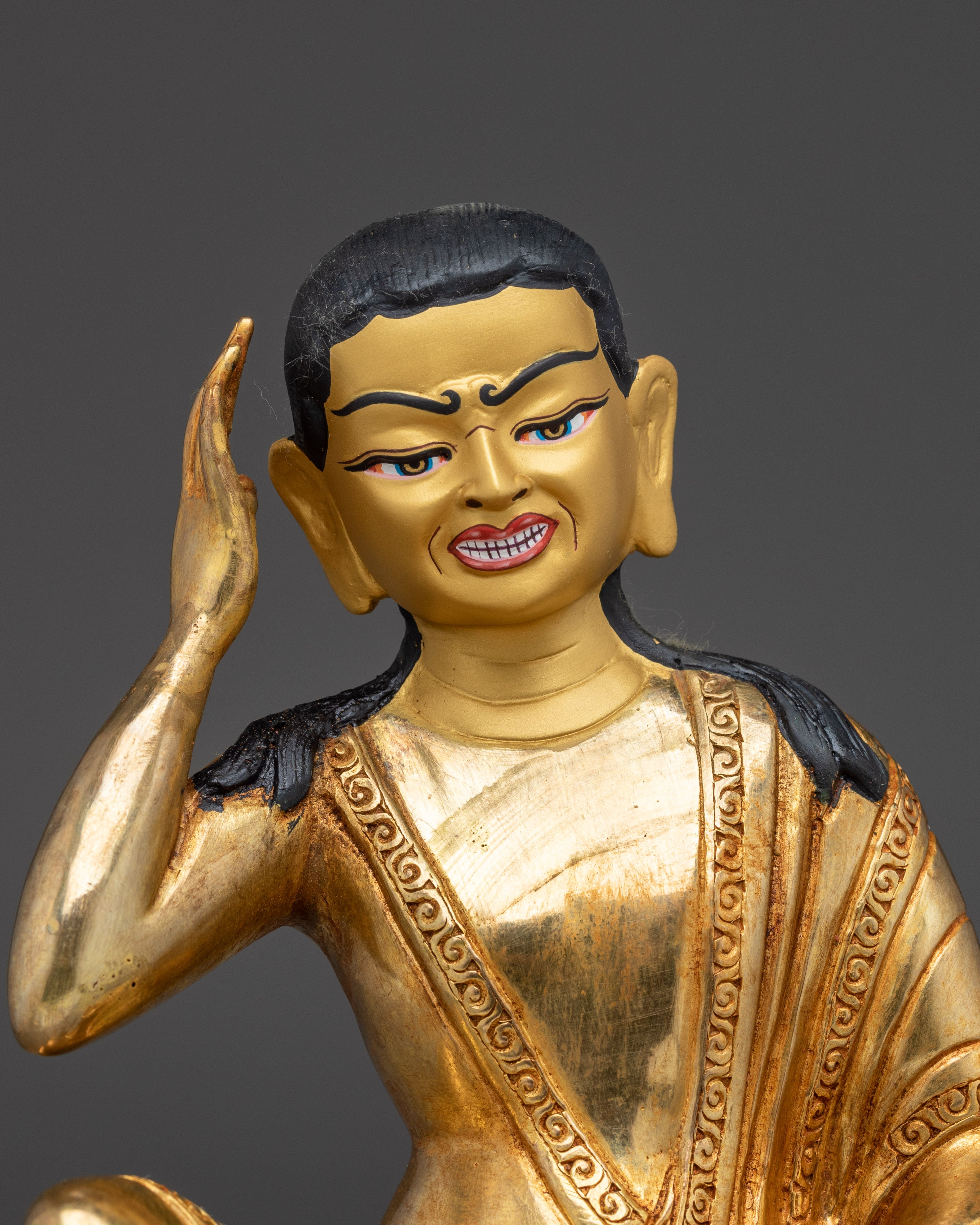 Marpha, Milarepa & Gampopa Buddhist Copper Statue Set | Spiritual Art, Meditation Decor