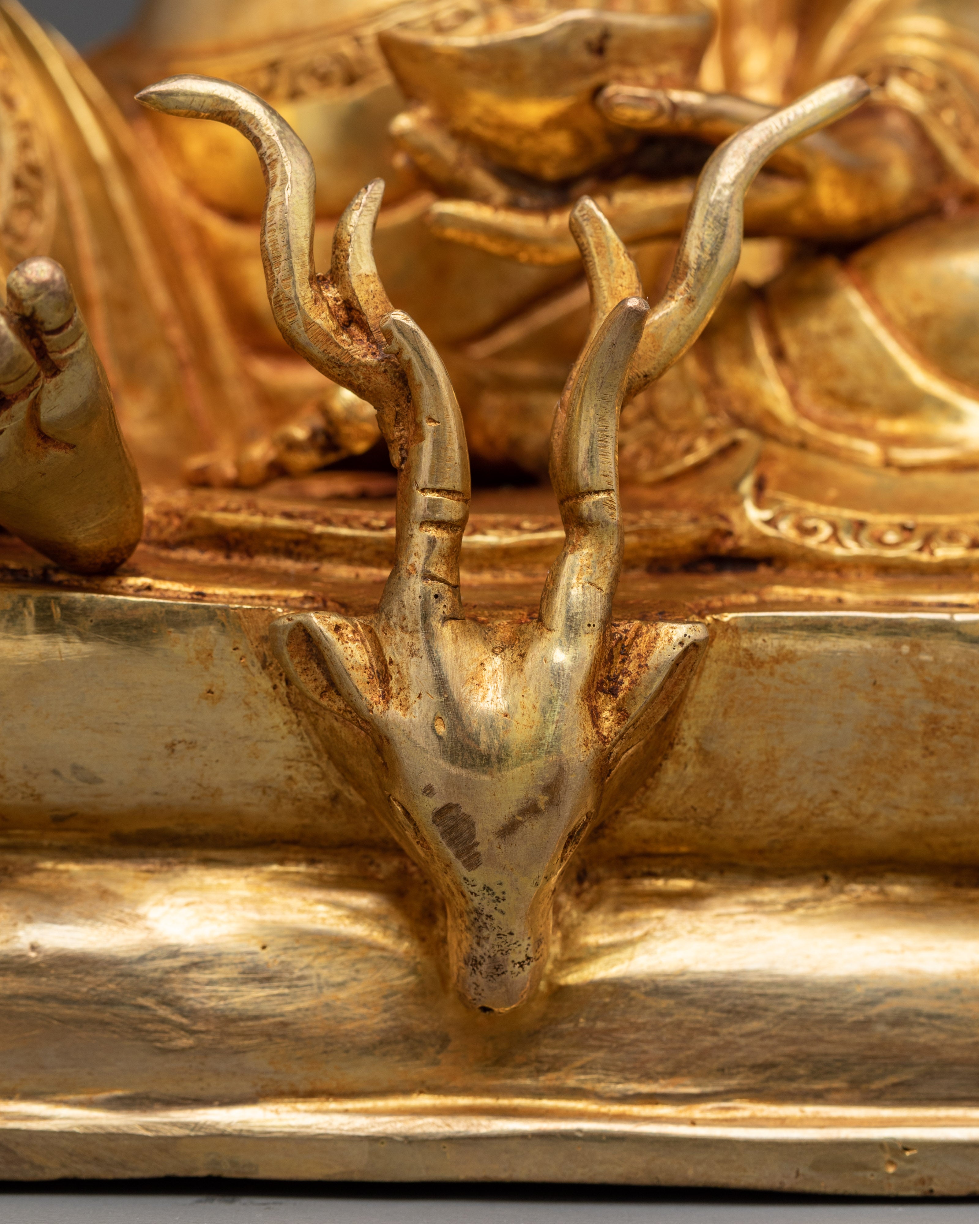 Marpha, Milarepa & Gampopa Buddhist Copper Statue Set | Spiritual Art, Meditation Decor