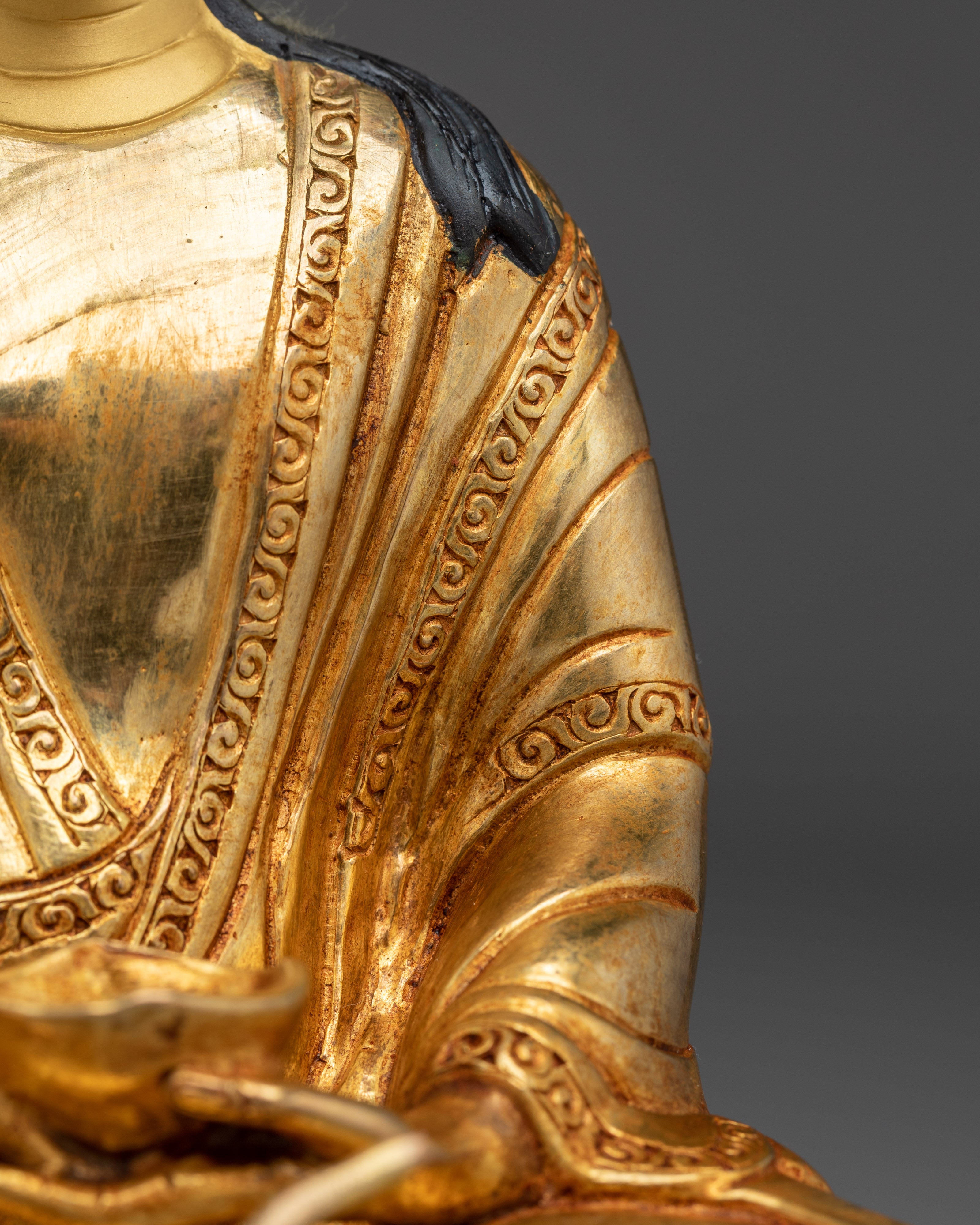 Marpha, Milarepa & Gampopa Buddhist Copper Statue Set | Spiritual Art, Meditation Decor