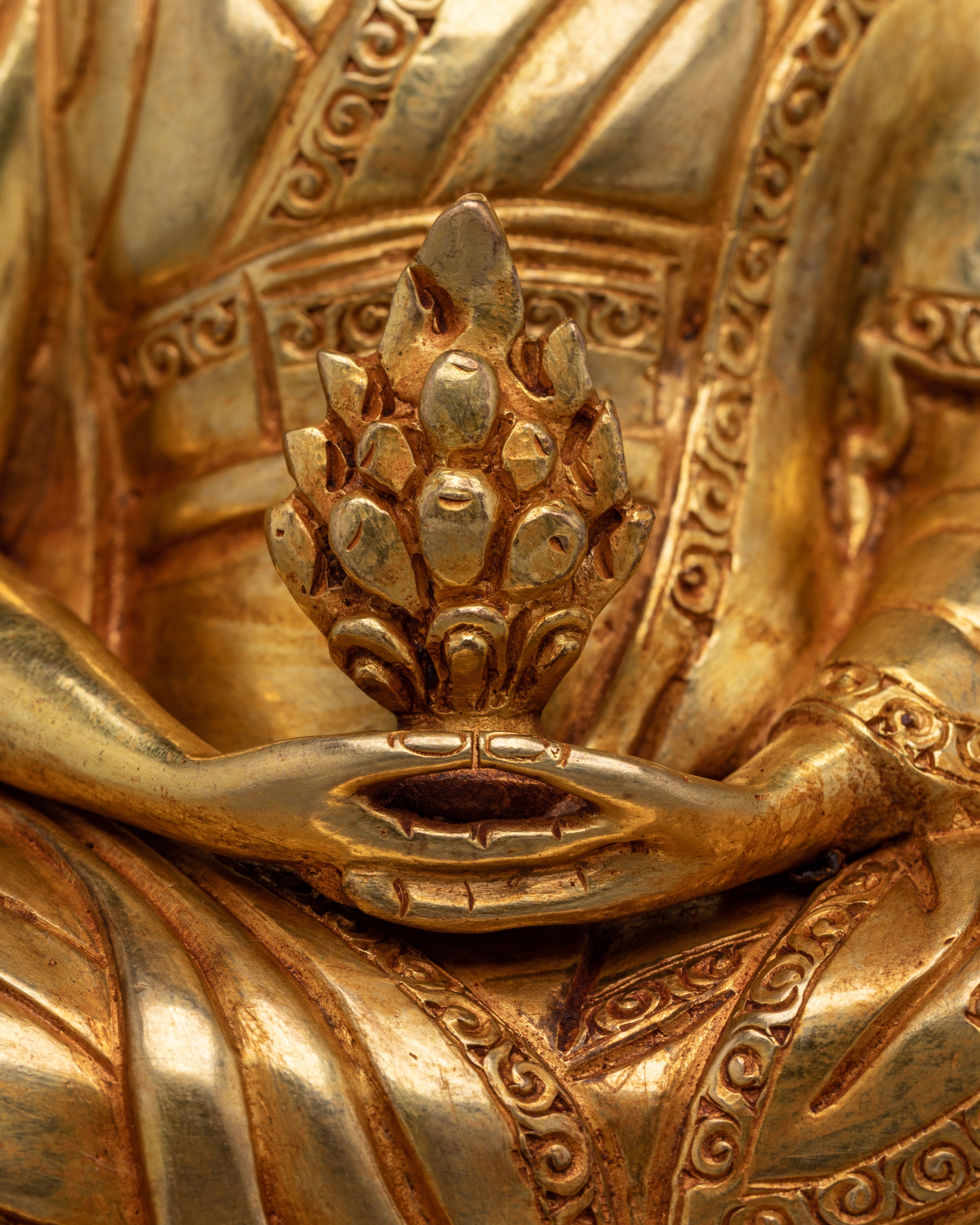 Marpha, Milarepa & Gampopa Buddhist Copper Statue Set | Spiritual Art, Meditation Decor