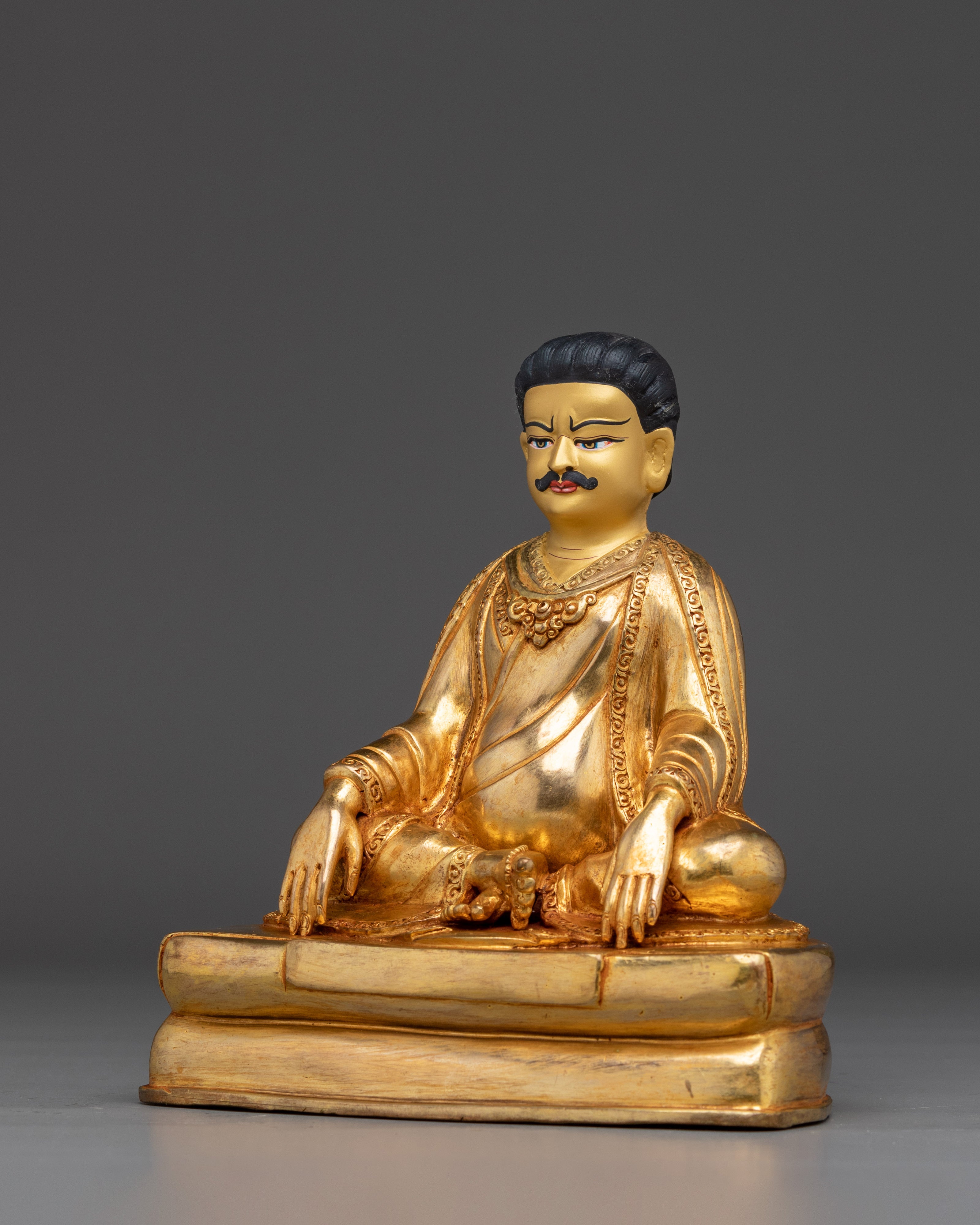 Marpha, Milarepa & Gampopa Buddhist Copper Statue Set | Spiritual Art, Meditation Decor