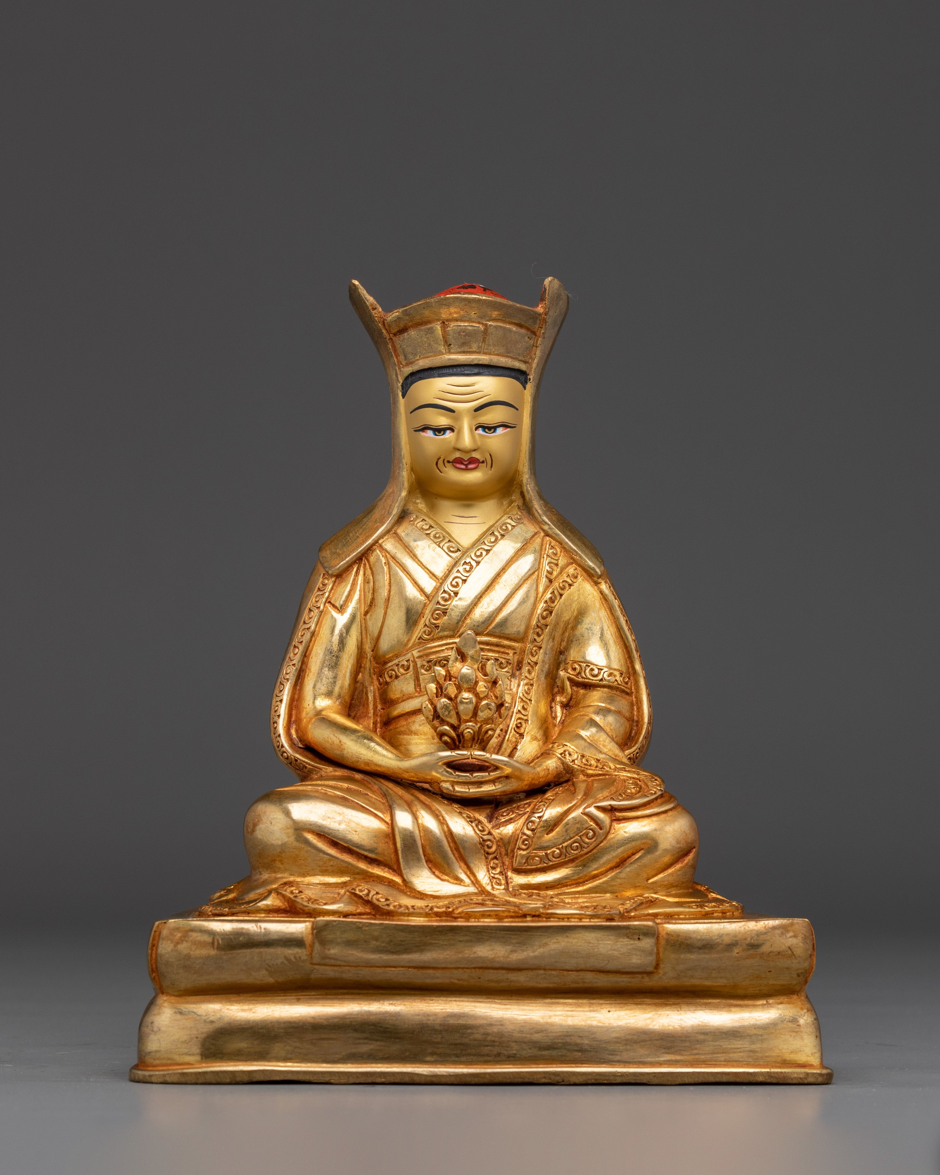 Marpha, Milarepa & Gampopa Buddhist Copper Statue Set | Spiritual Art, Meditation Decor