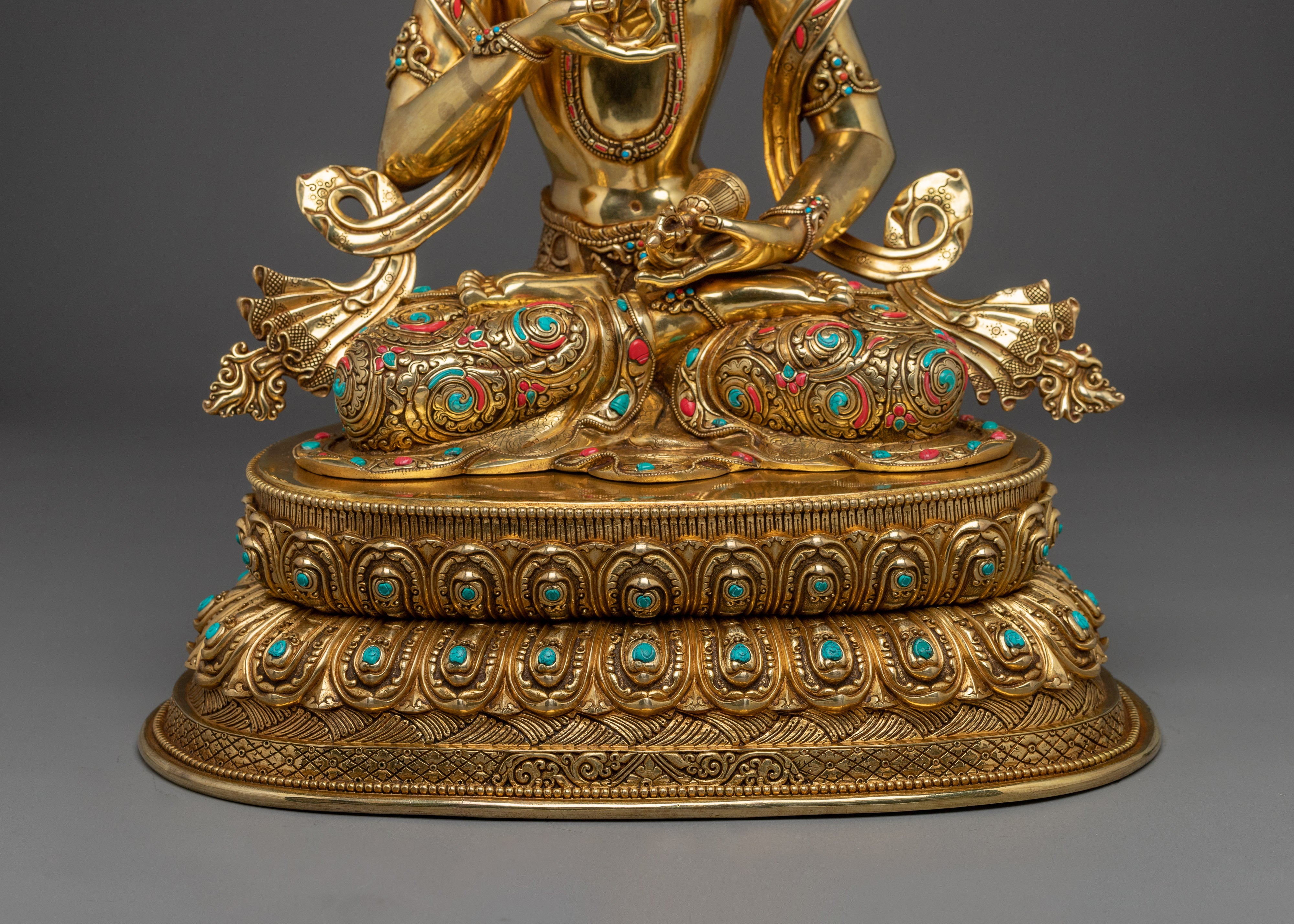 Vajrasattva 24K Gold Gilded Copper Statue | Spirituality, and Home Altar Decor