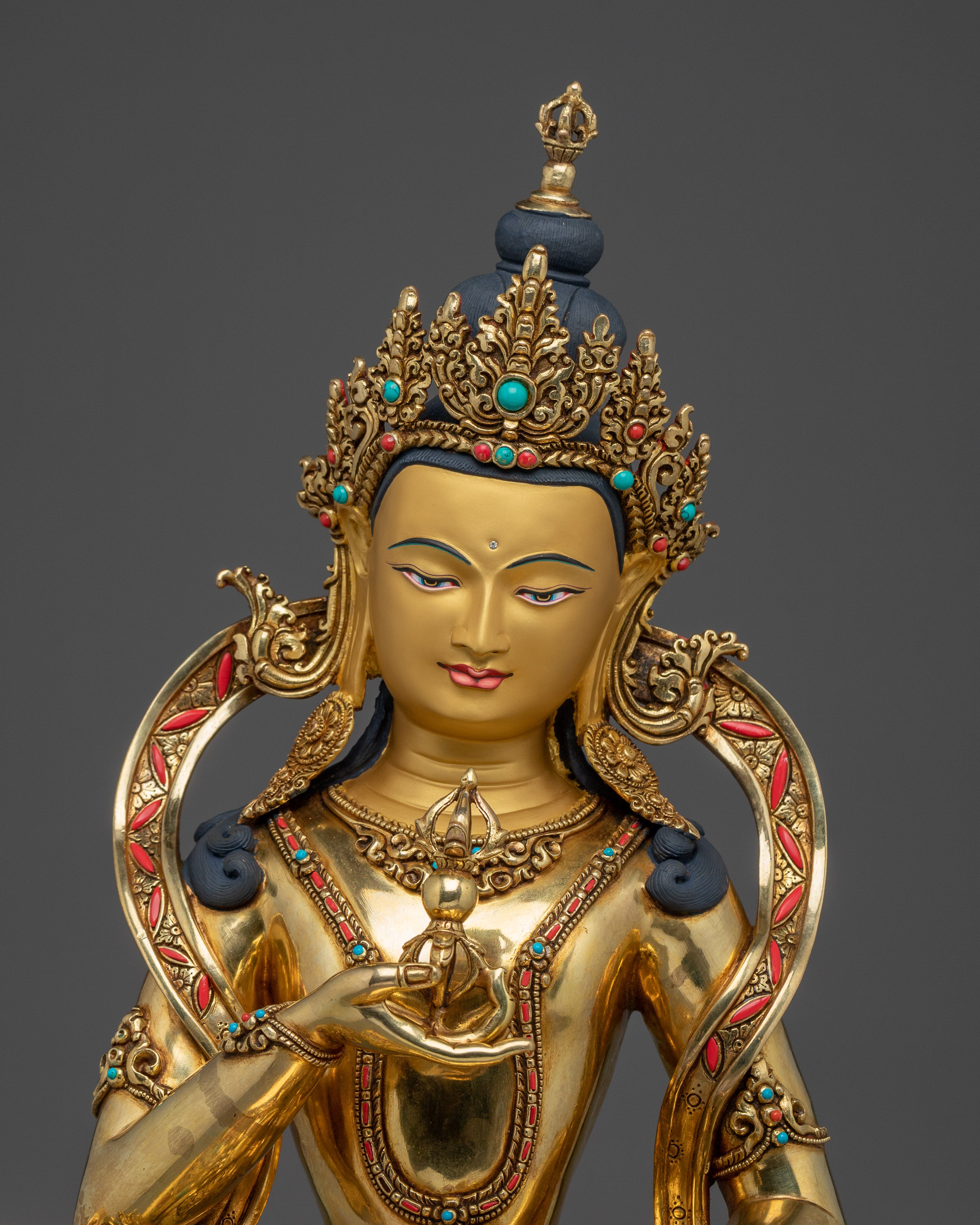 Vajrasattva 24K Gold Gilded Copper Statue | Spirituality, and Home Altar Decor