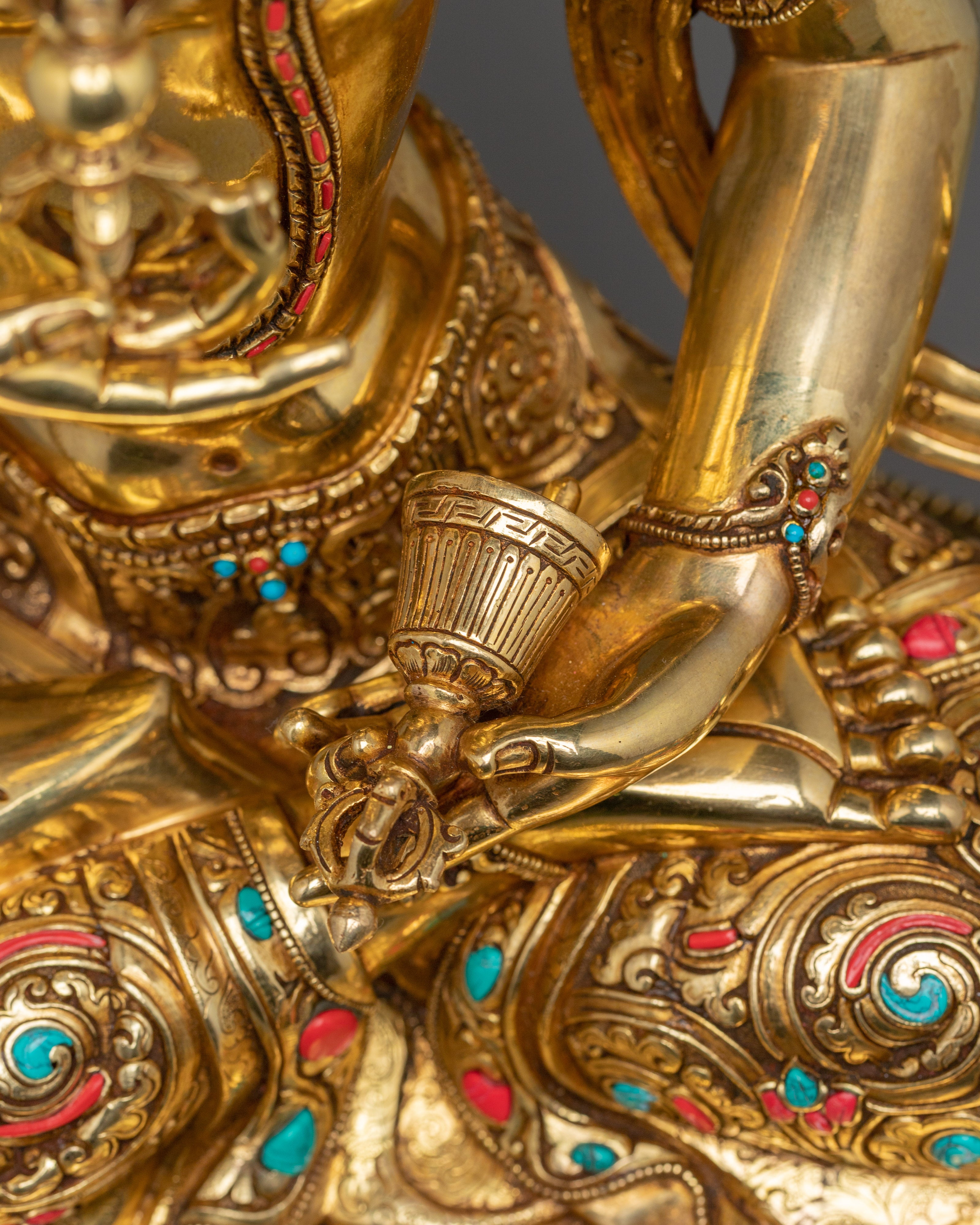 Vajrasattva 24K Gold Gilded Copper Statue | Spirituality, and Home Altar Decor