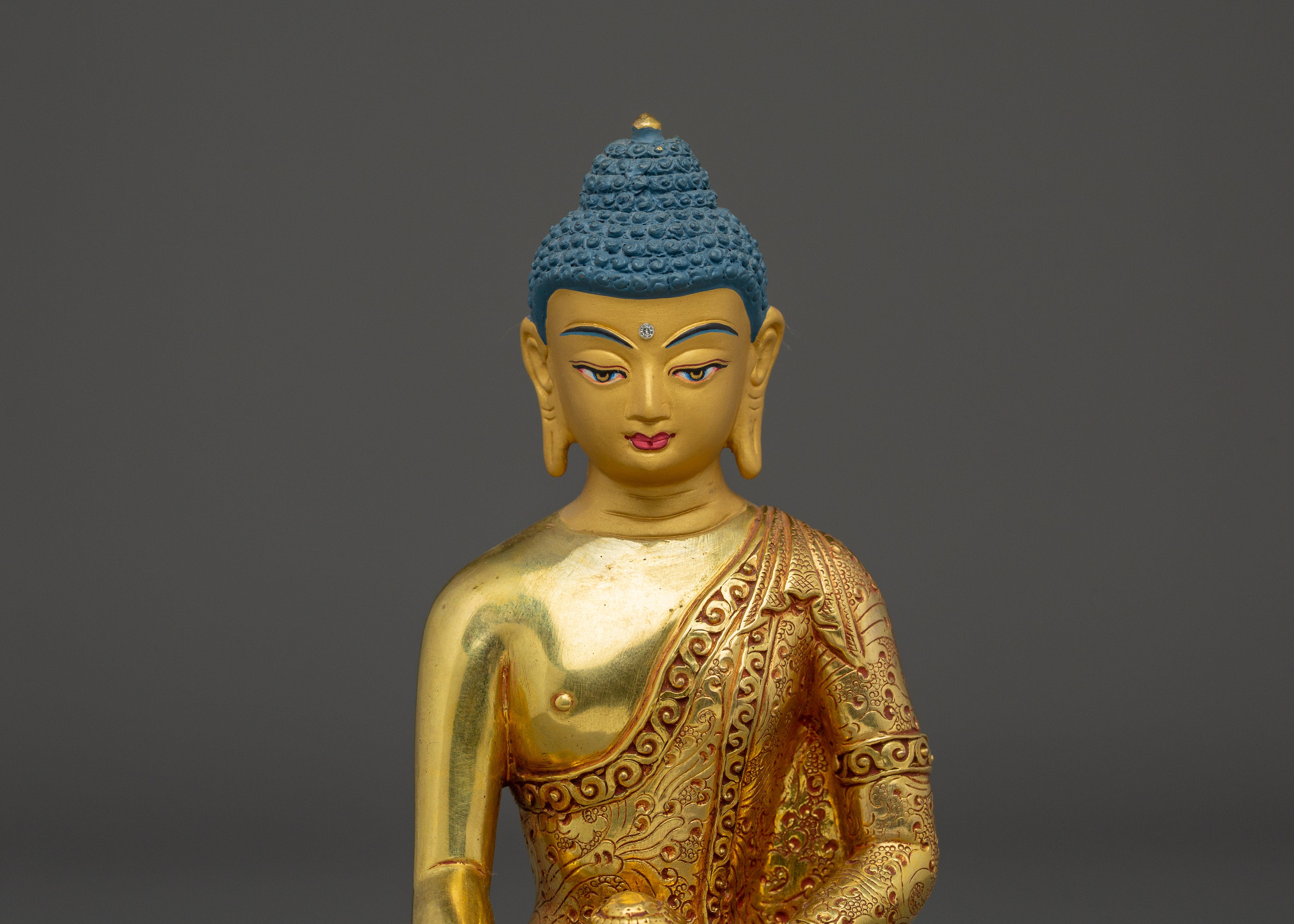 Shakyamuni Buddha Statue with 24K Gold Gilding | Enhance Your Meditation and Spirituality
