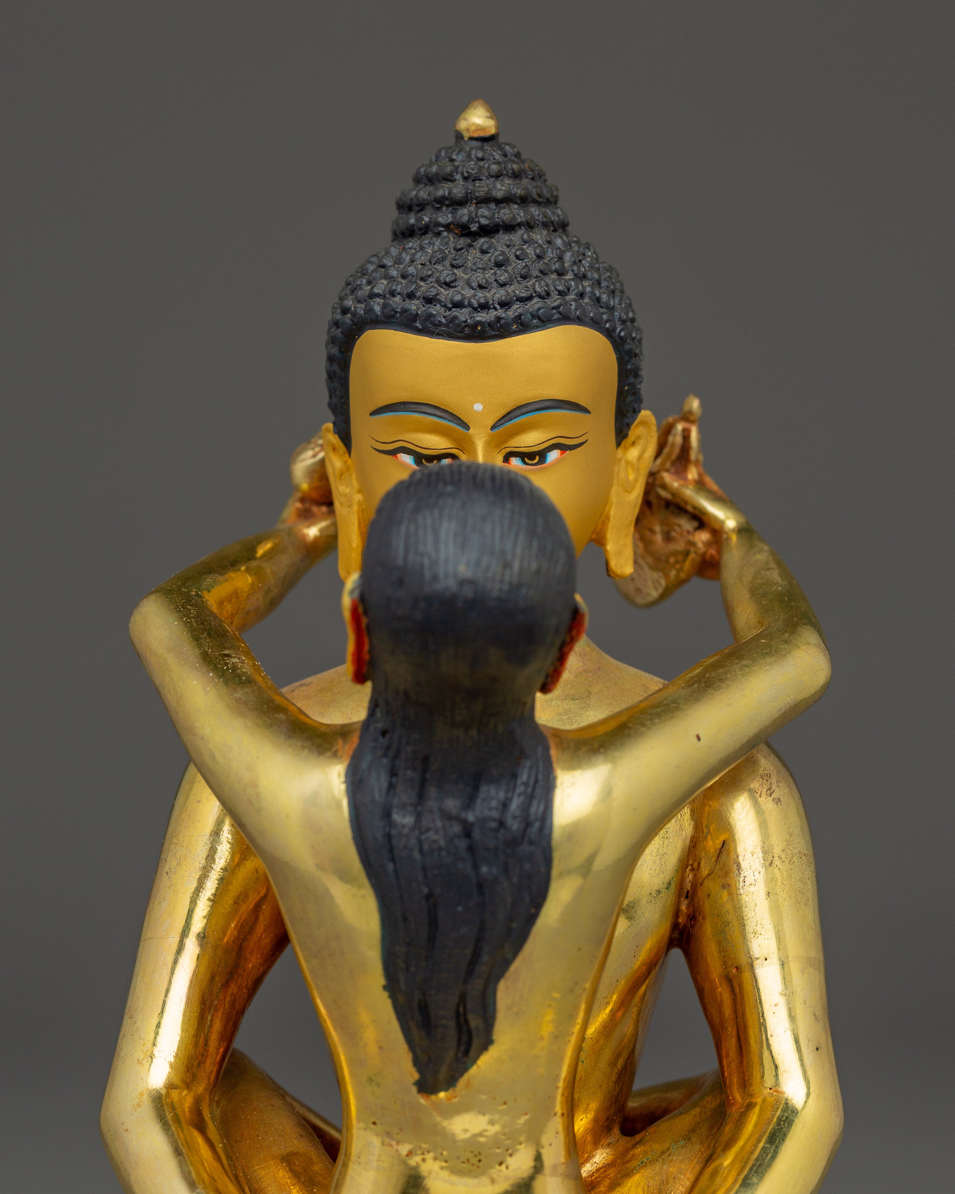 Samantabhadra with Consort in Gold-Gilded | Copper Statue for Tantra and Spiritual Balance