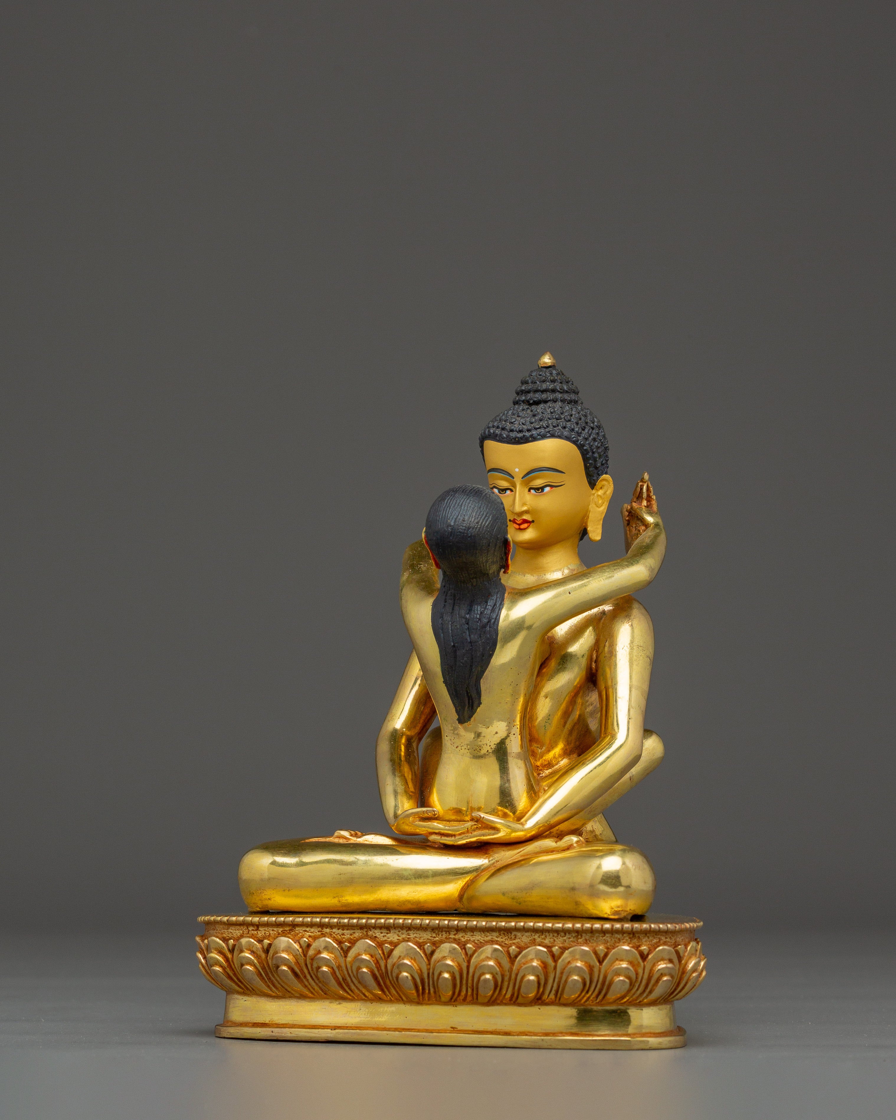 Samantabhadra with Consort in Gold-Gilded | Copper Statue for Tantra and Spiritual Balance