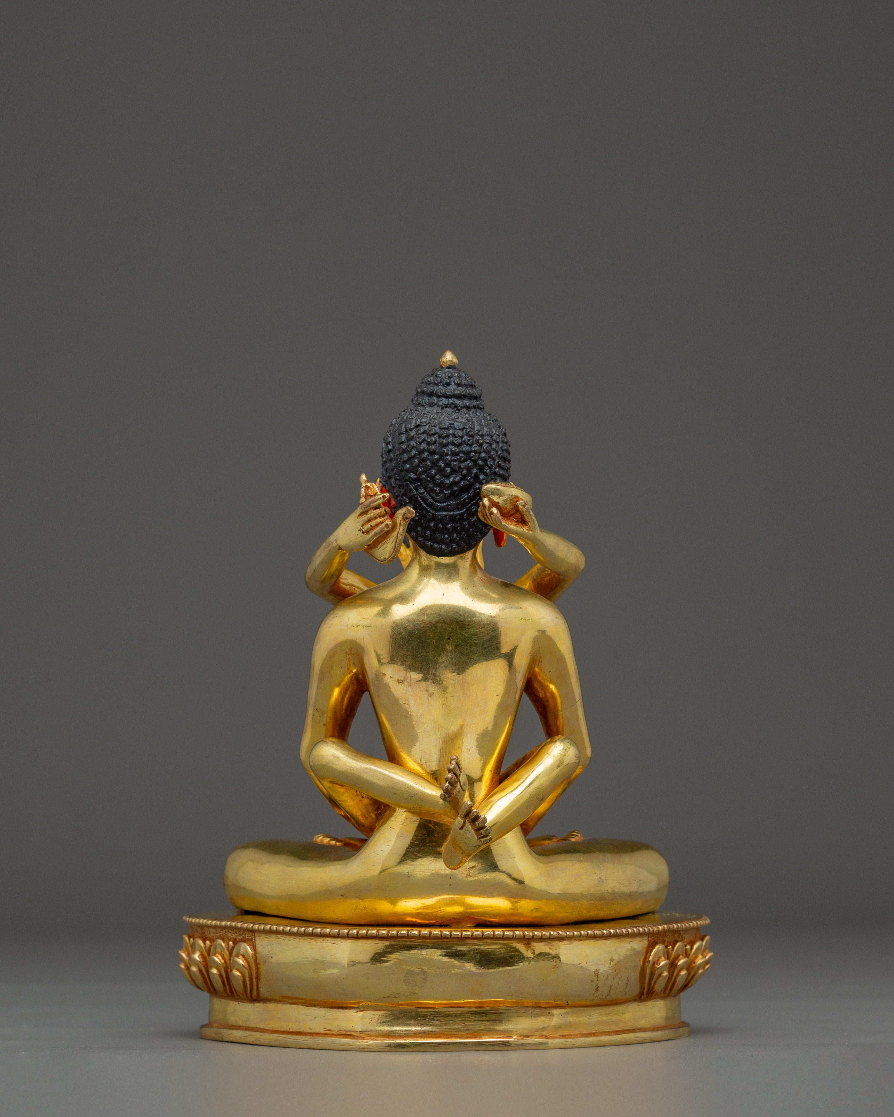 Samantabhadra with Consort in Gold-Gilded | Copper Statue for Tantra and Spiritual Balance