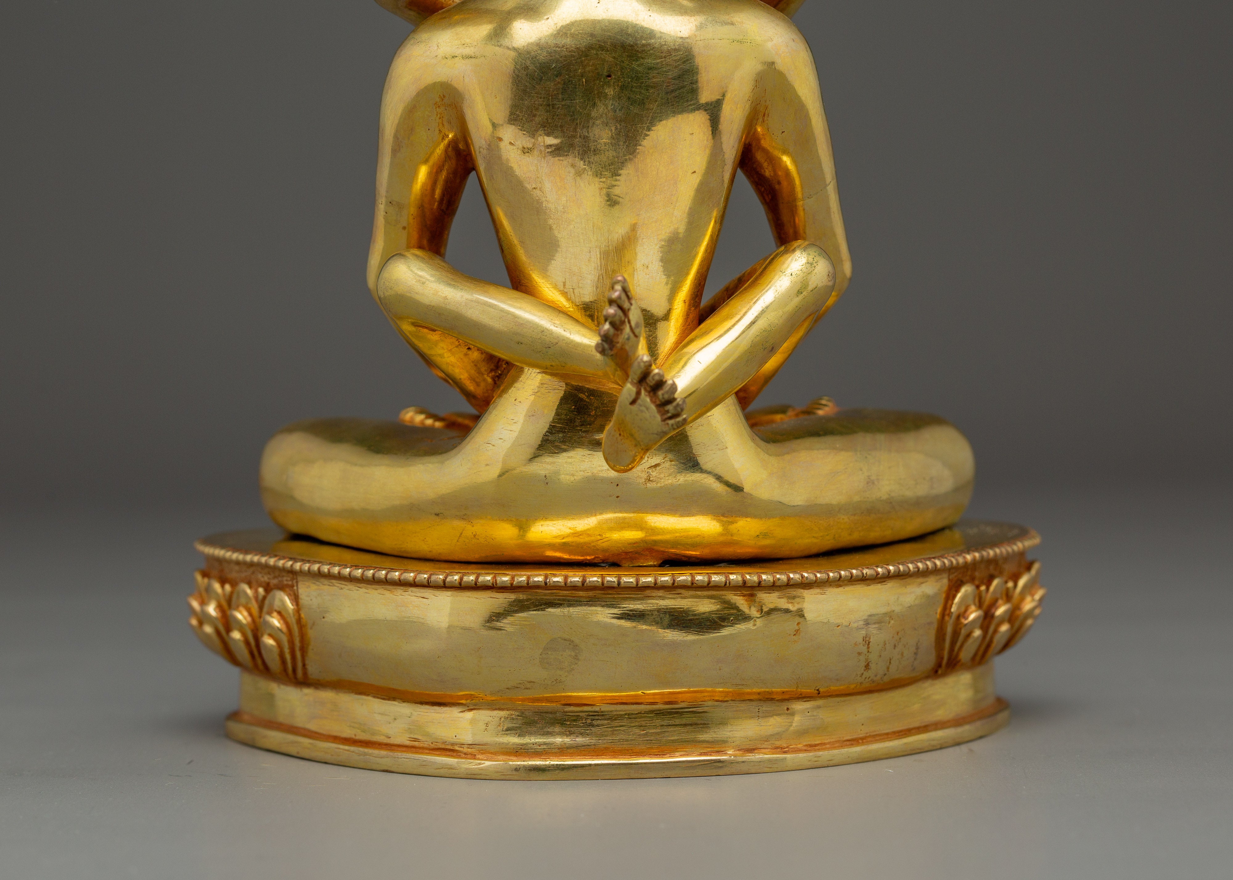 Samantabhadra with Consort in Gold-Gilded | Copper Statue for Tantra and Spiritual Balance