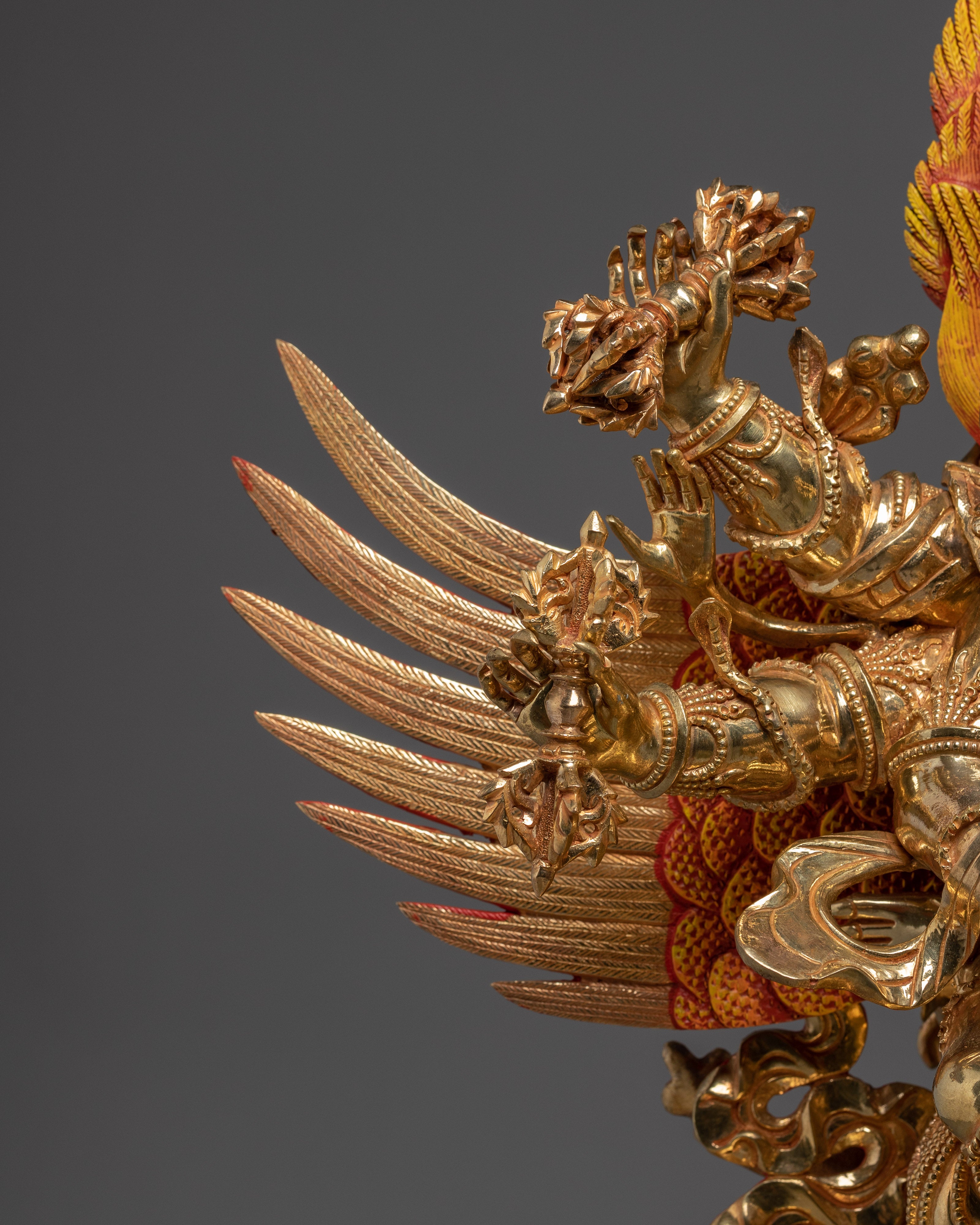 Handmade Vajrakilaya Statue 24K Gold-Gilded | Protector Copper Sculpture for Altar & Tibetan Practice