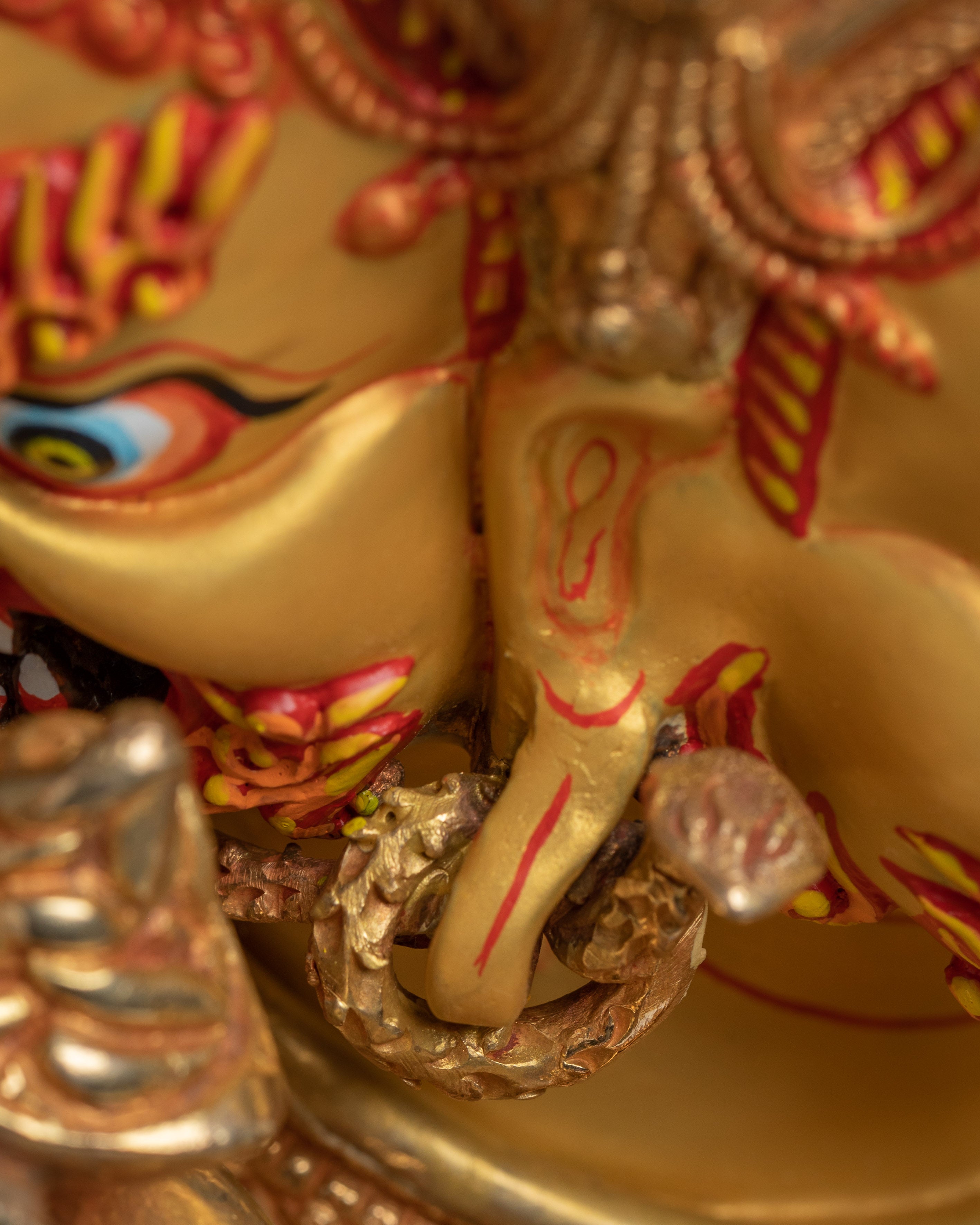 Handmade Vajrakilaya Statue 24K Gold-Gilded | Protector Copper Sculpture for Altar & Tibetan Practice