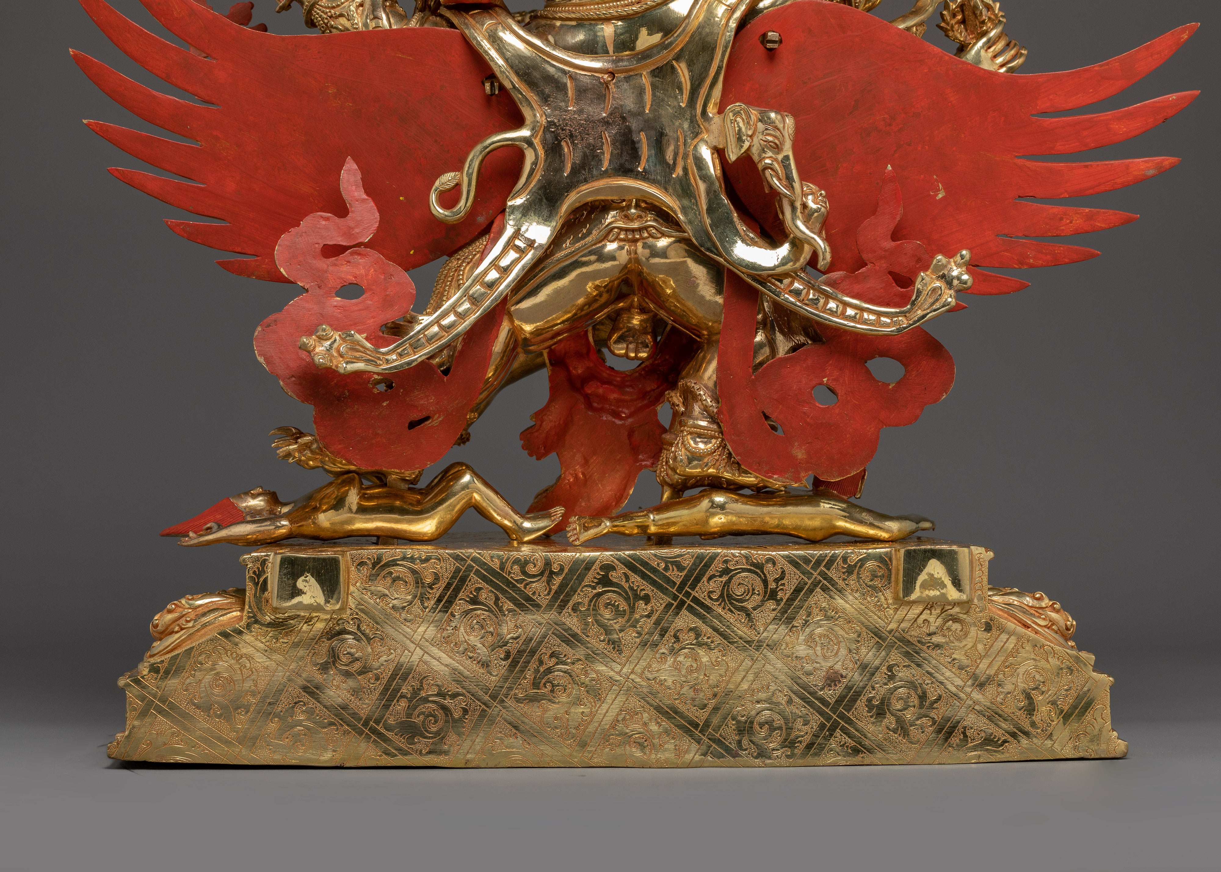 Handmade Vajrakilaya Statue 24K Gold-Gilded | Protector Copper Sculpture for Altar & Tibetan Practice