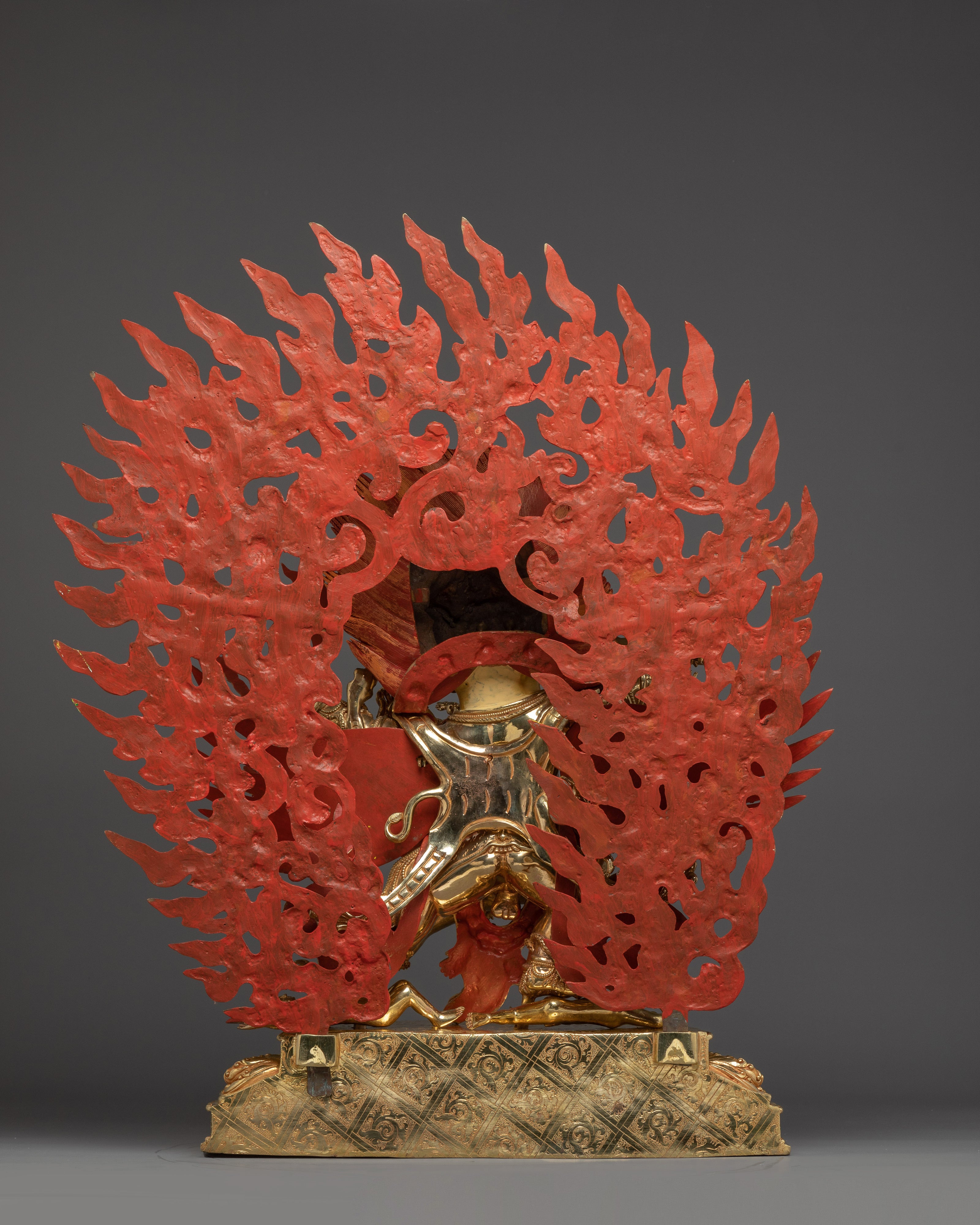 Handmade Vajrakilaya Statue 24K Gold-Gilded | Protector Copper Sculpture for Altar & Tibetan Practice