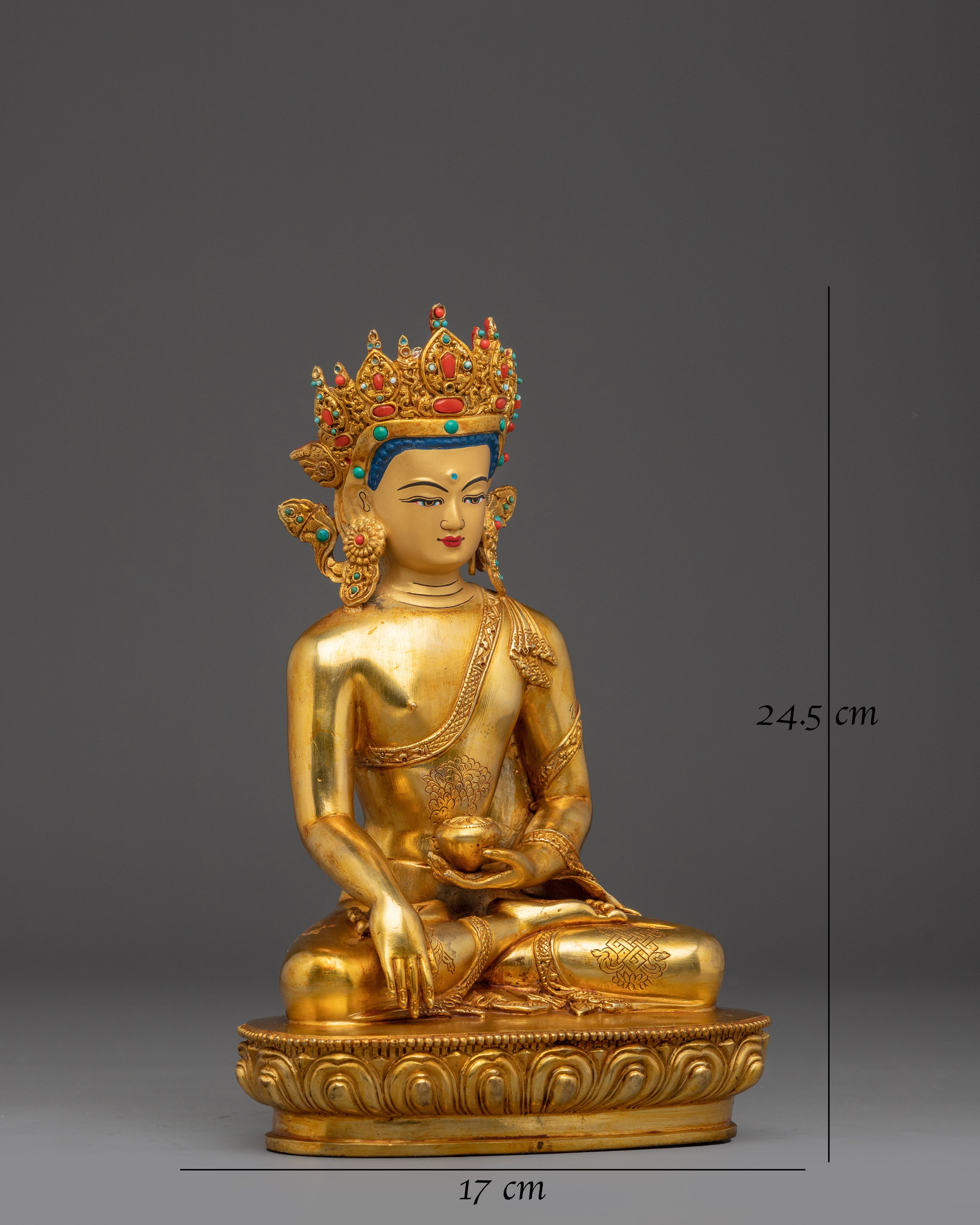 Shakyamuni Buddha statue in 24K Gold-Gilded | Buddhist Art for Altar