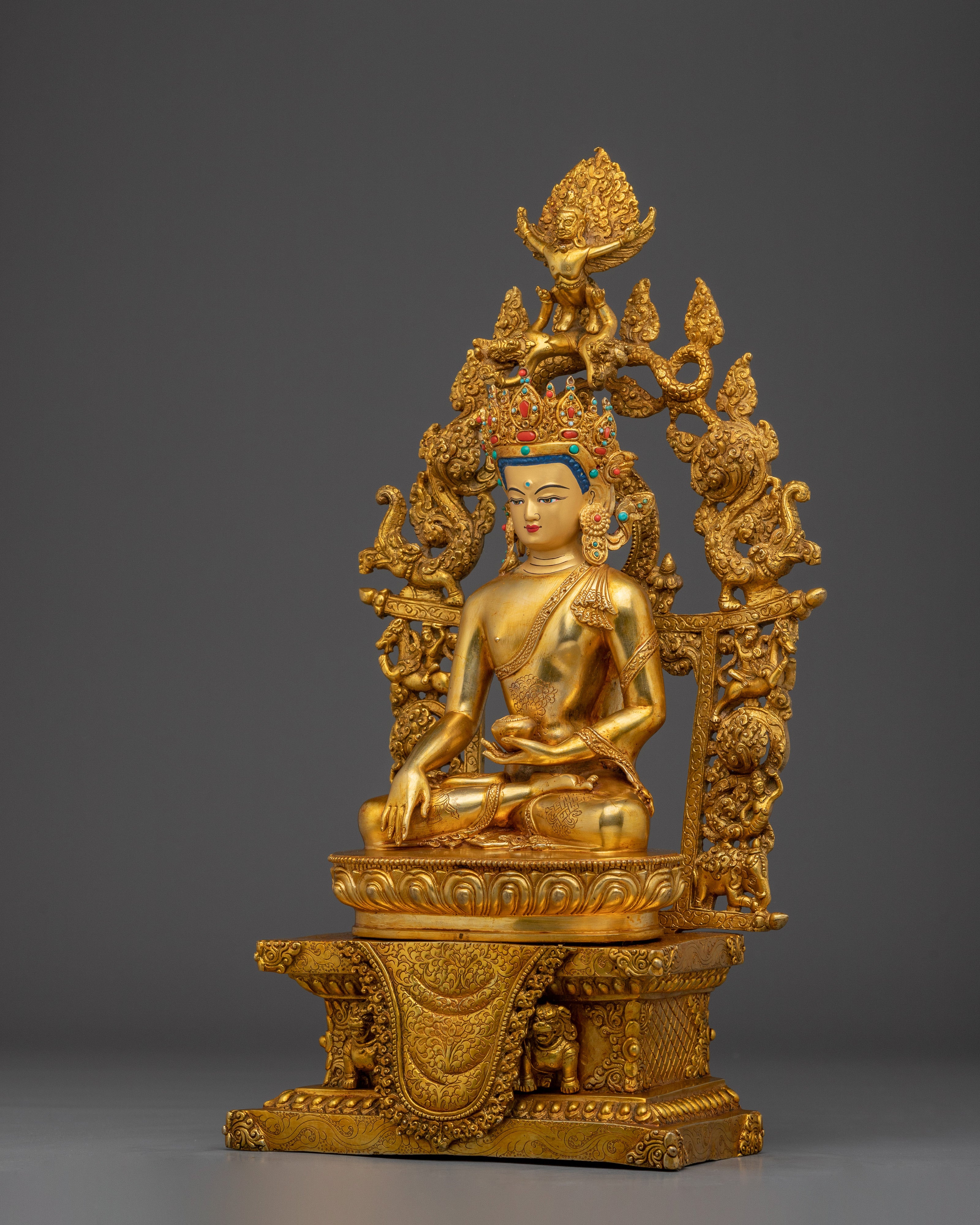 Shakyamuni Buddha Statue with Throne