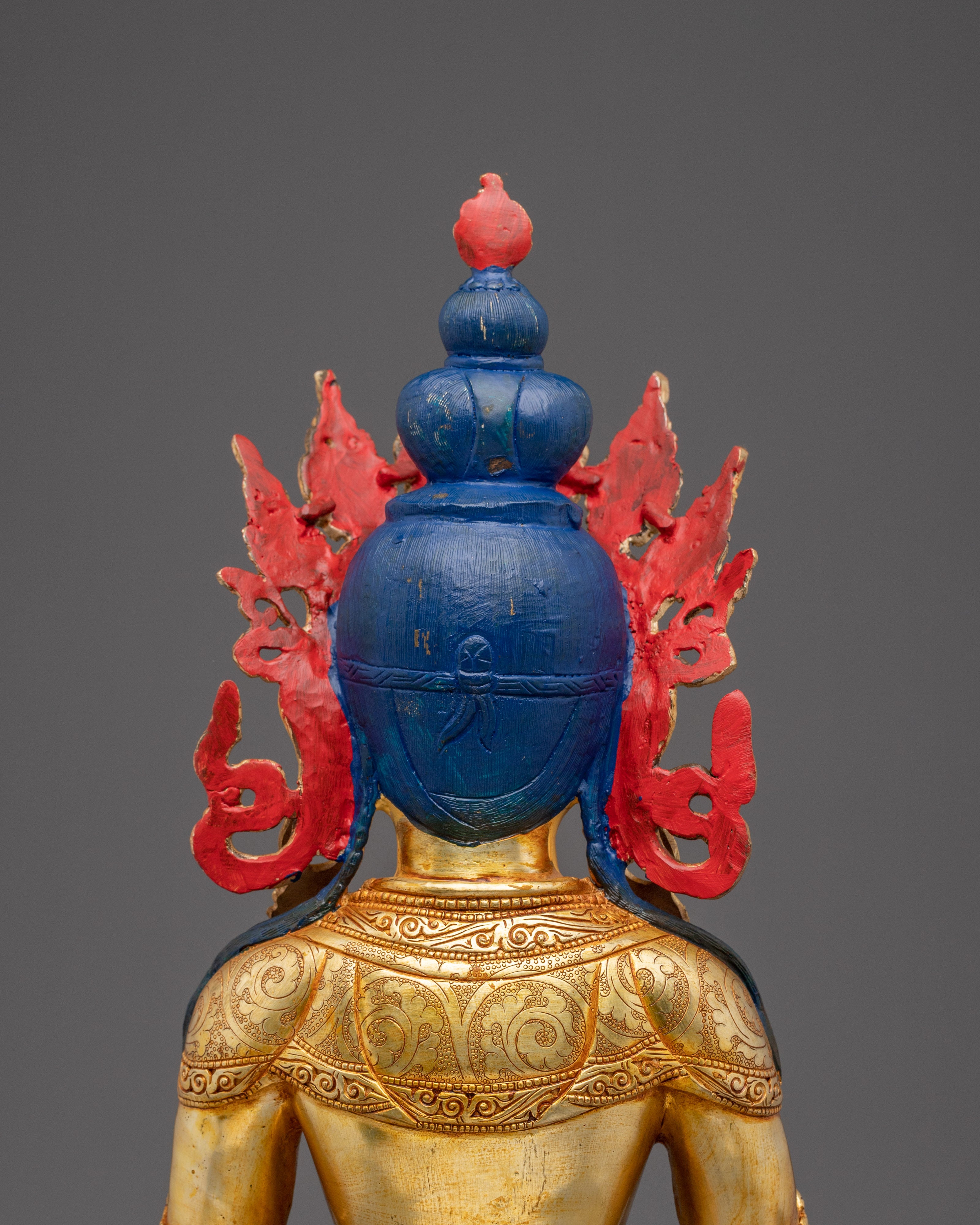 Amitayus Statue in 24K Gold Gilding | Perfect for your Altar or Sacred Space