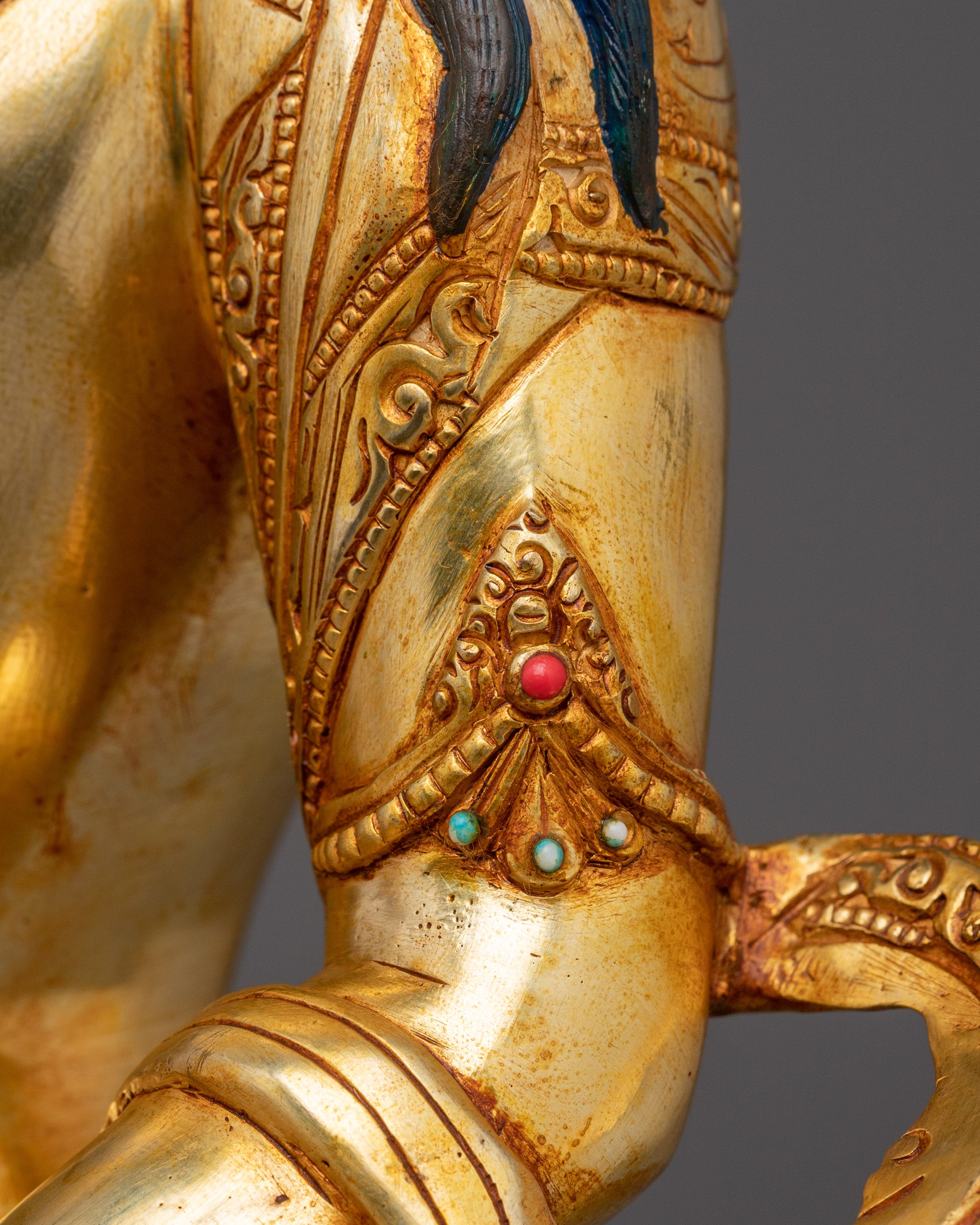 Amitayus Statue in 24K Gold Gilding | Perfect for your Altar or Sacred Space