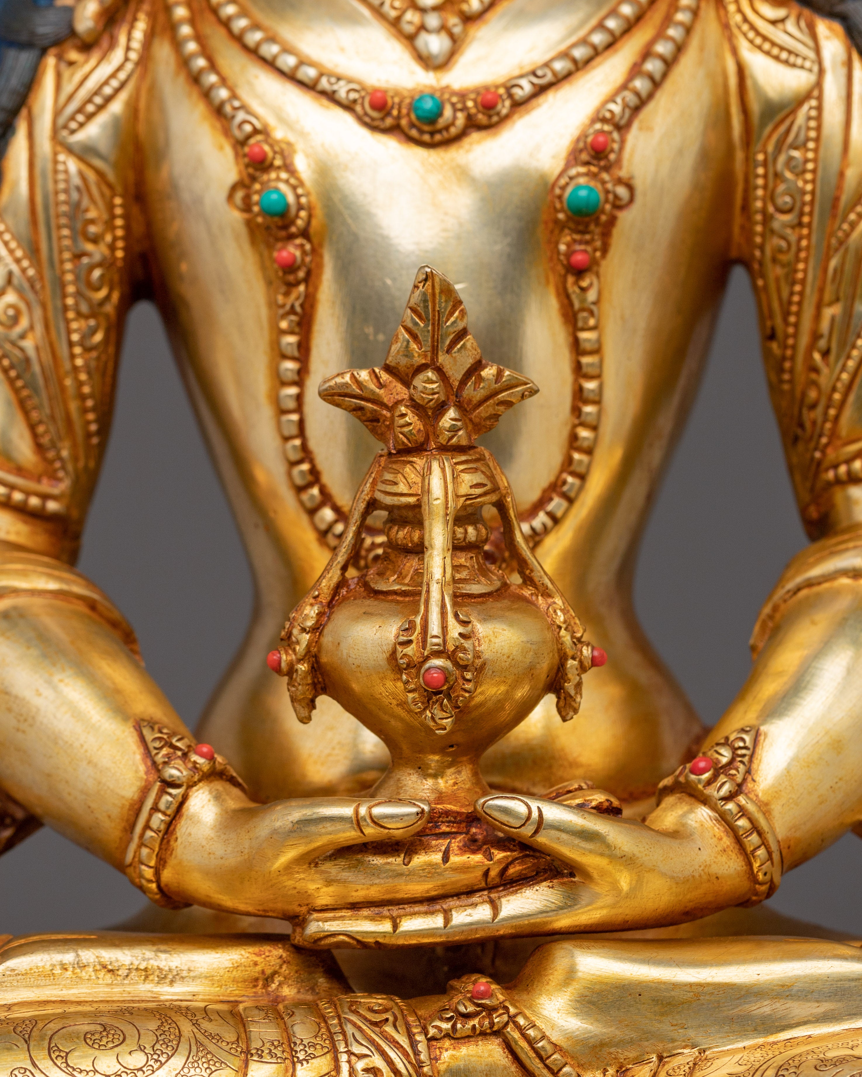 Amitayus Statue in 24K Gold Gilding | Perfect for your Altar or Sacred Space