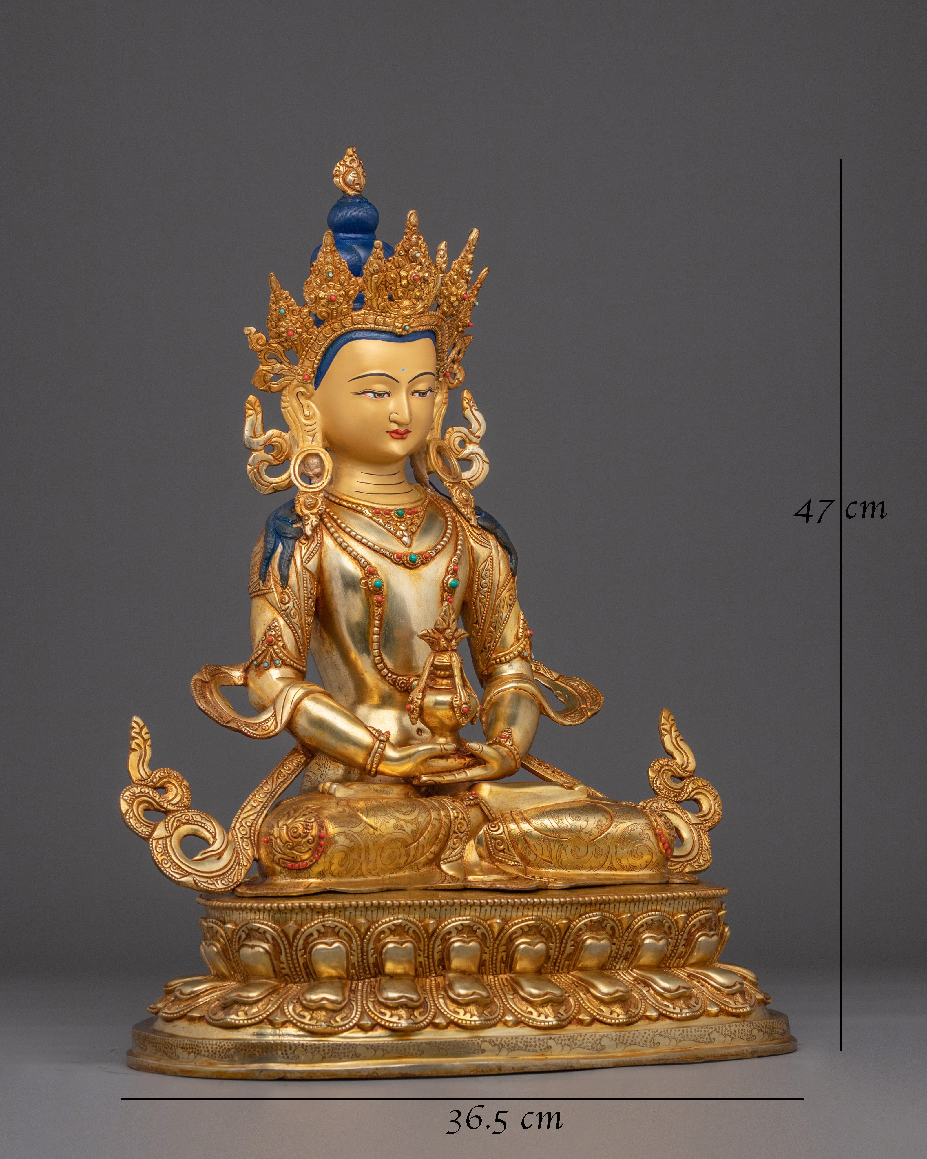 Amitayus Statue in 24K Gold Gilding