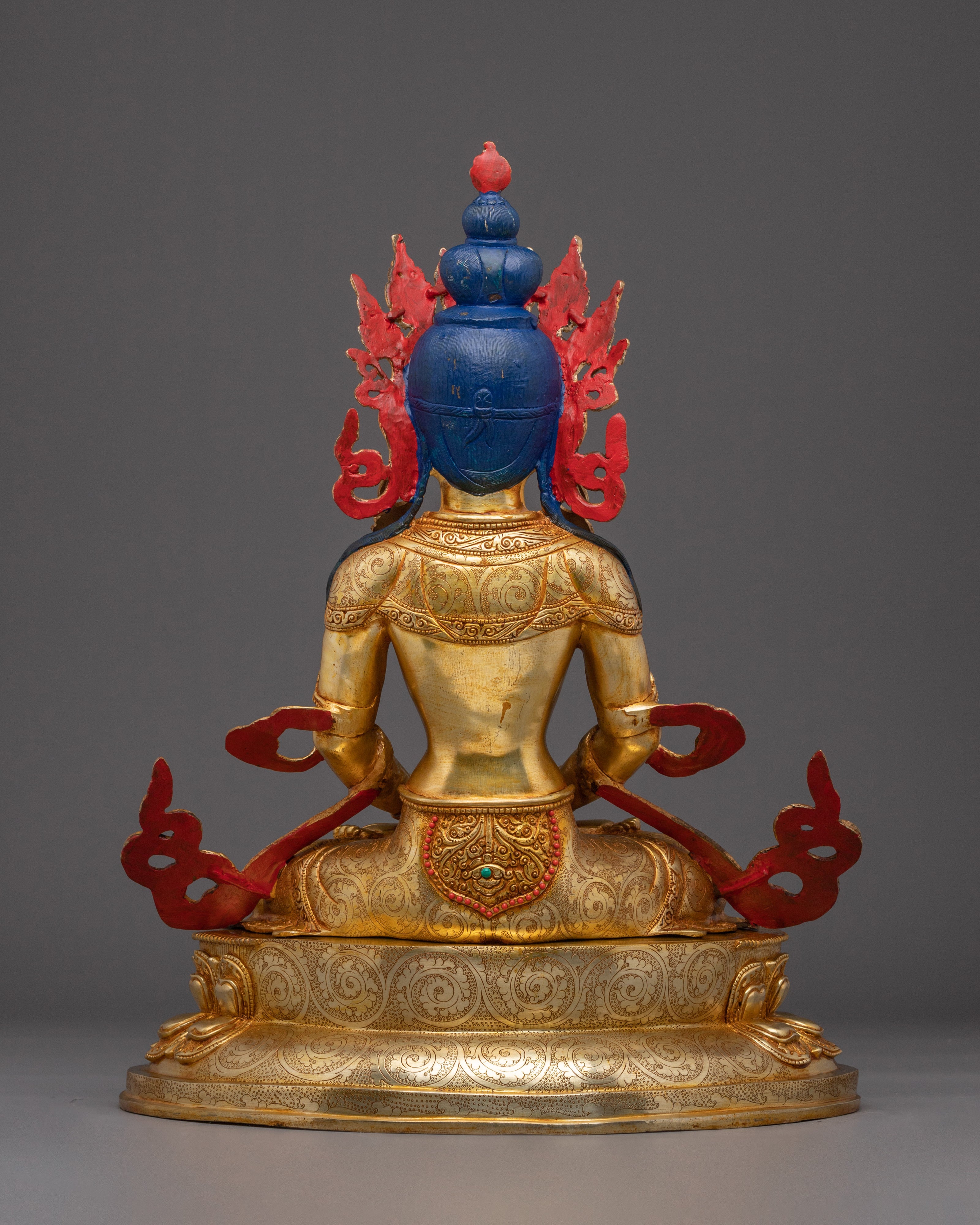 Amitayus Statue in 24K Gold Gilding | Perfect for your Altar or Sacred Space