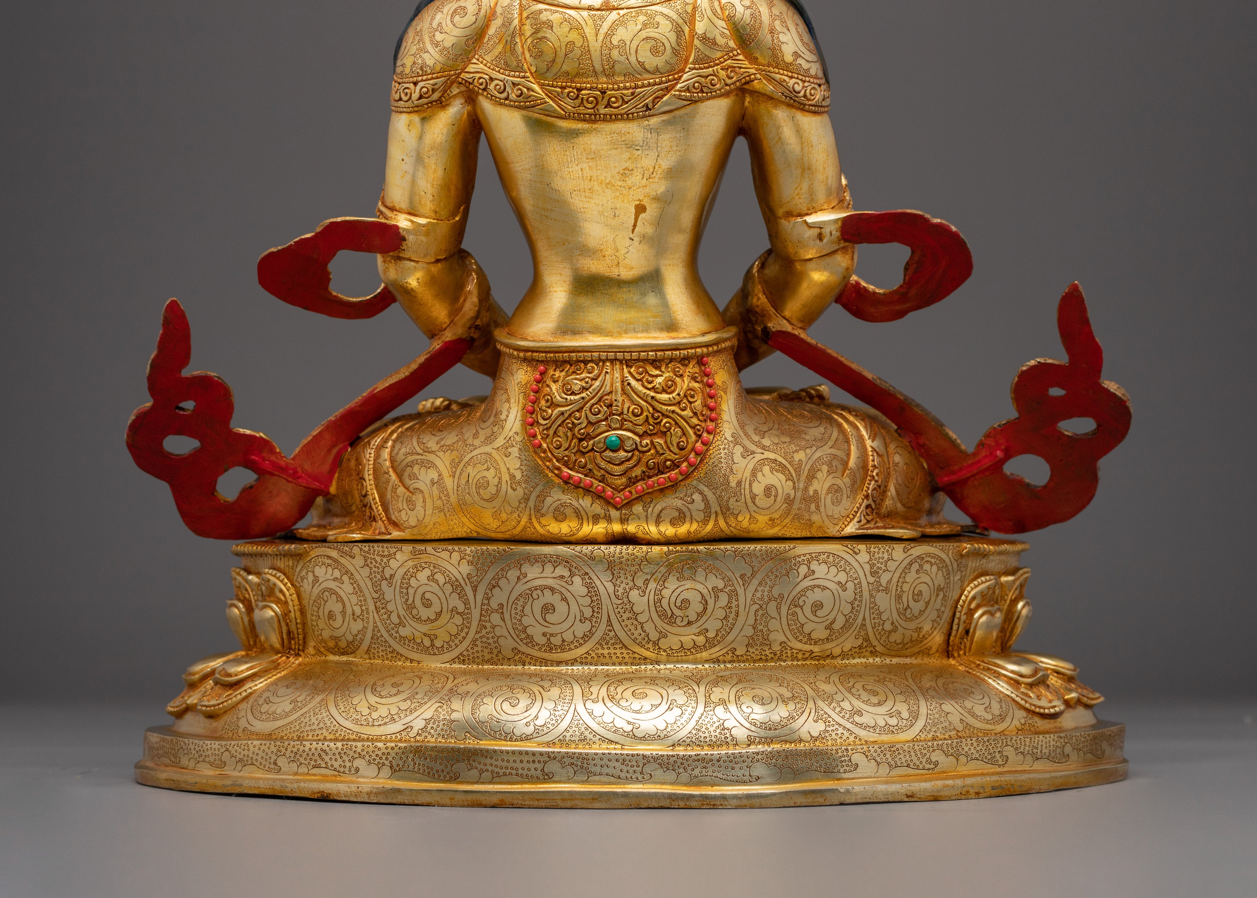 Amitayus Statue in 24K Gold Gilding | Perfect for your Altar or Sacred Space