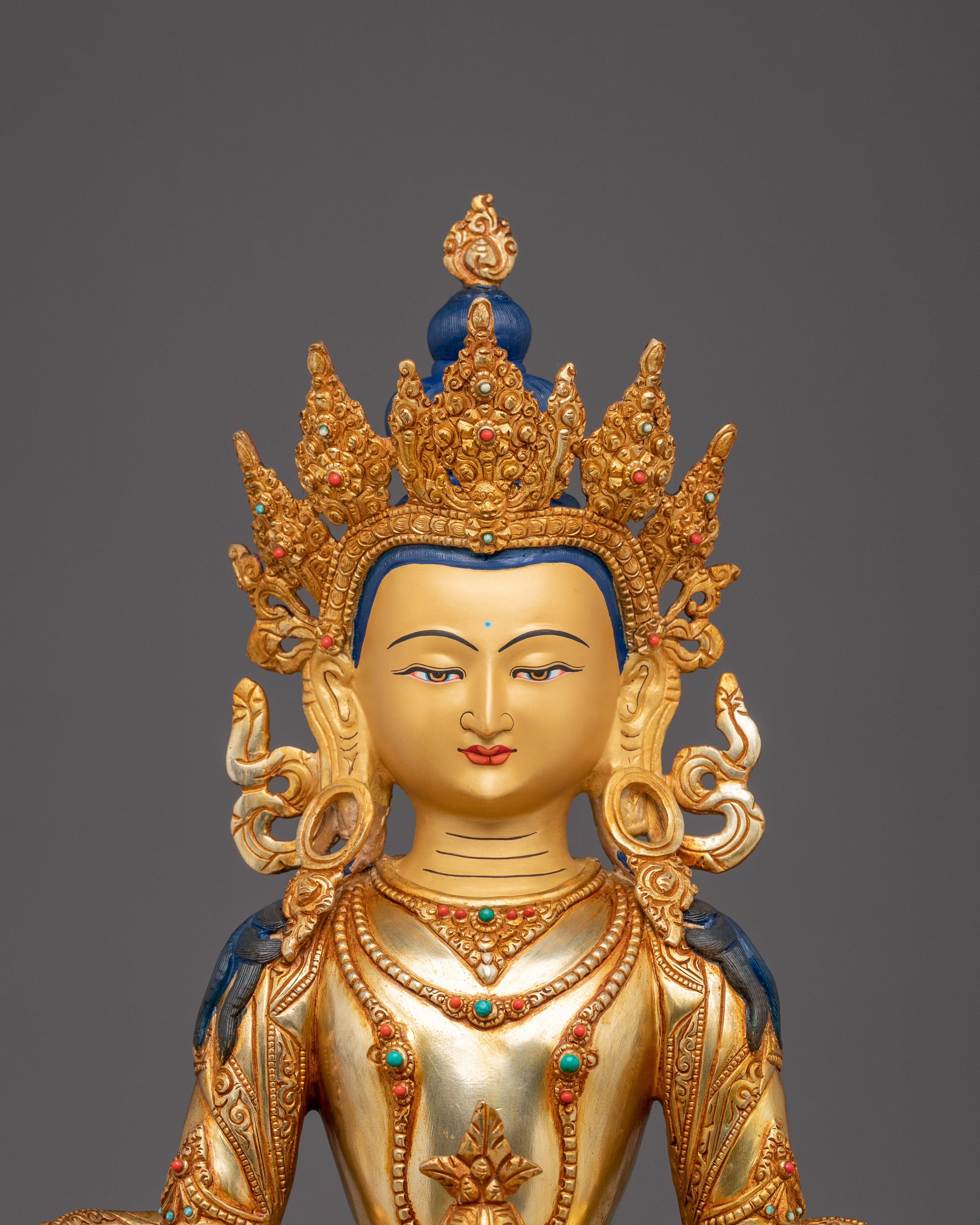 Amitayus Statue in 24K Gold Gilding | Perfect for your Altar or Sacred Space