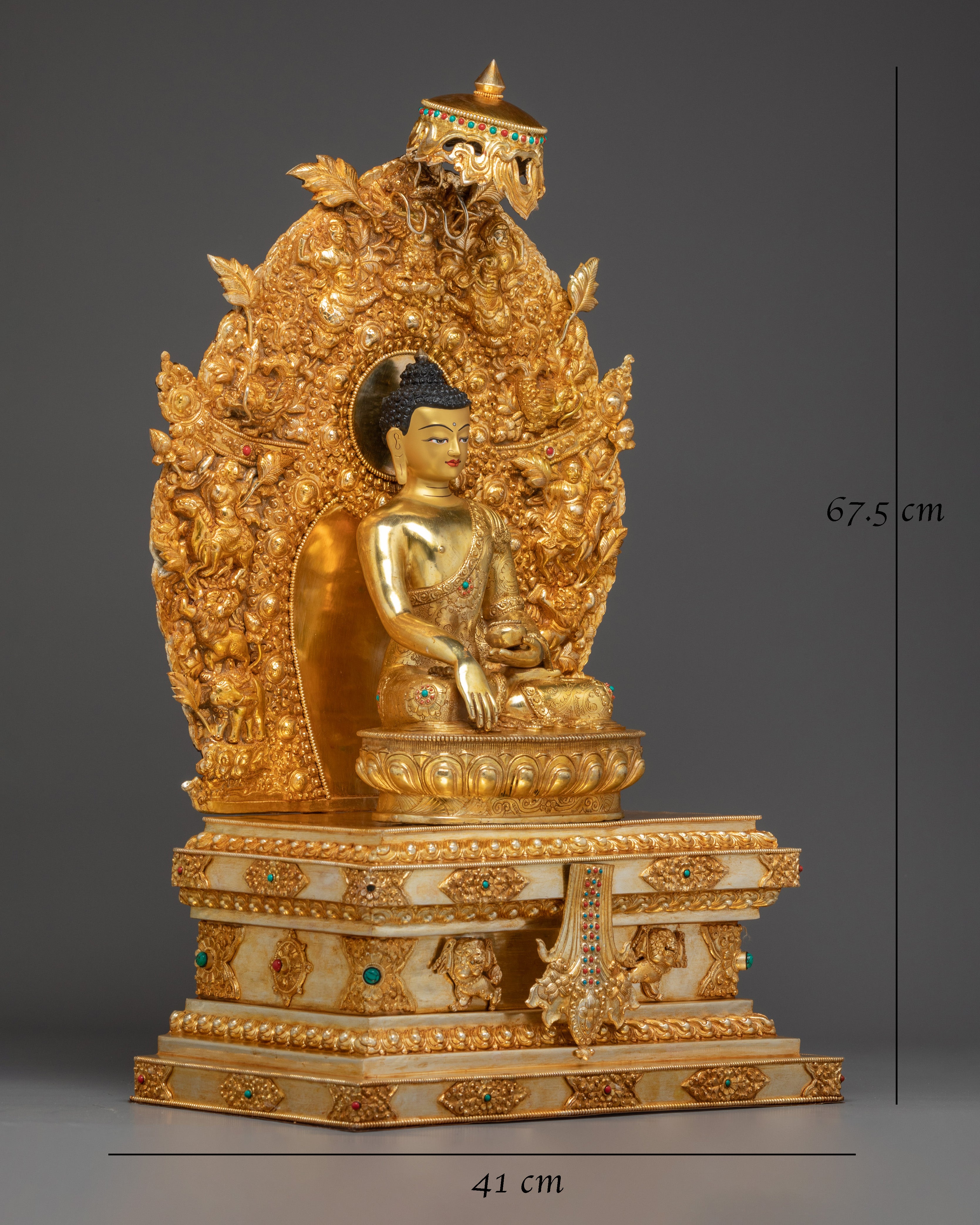 Enlightened shakyamuni-buddha-on-throne